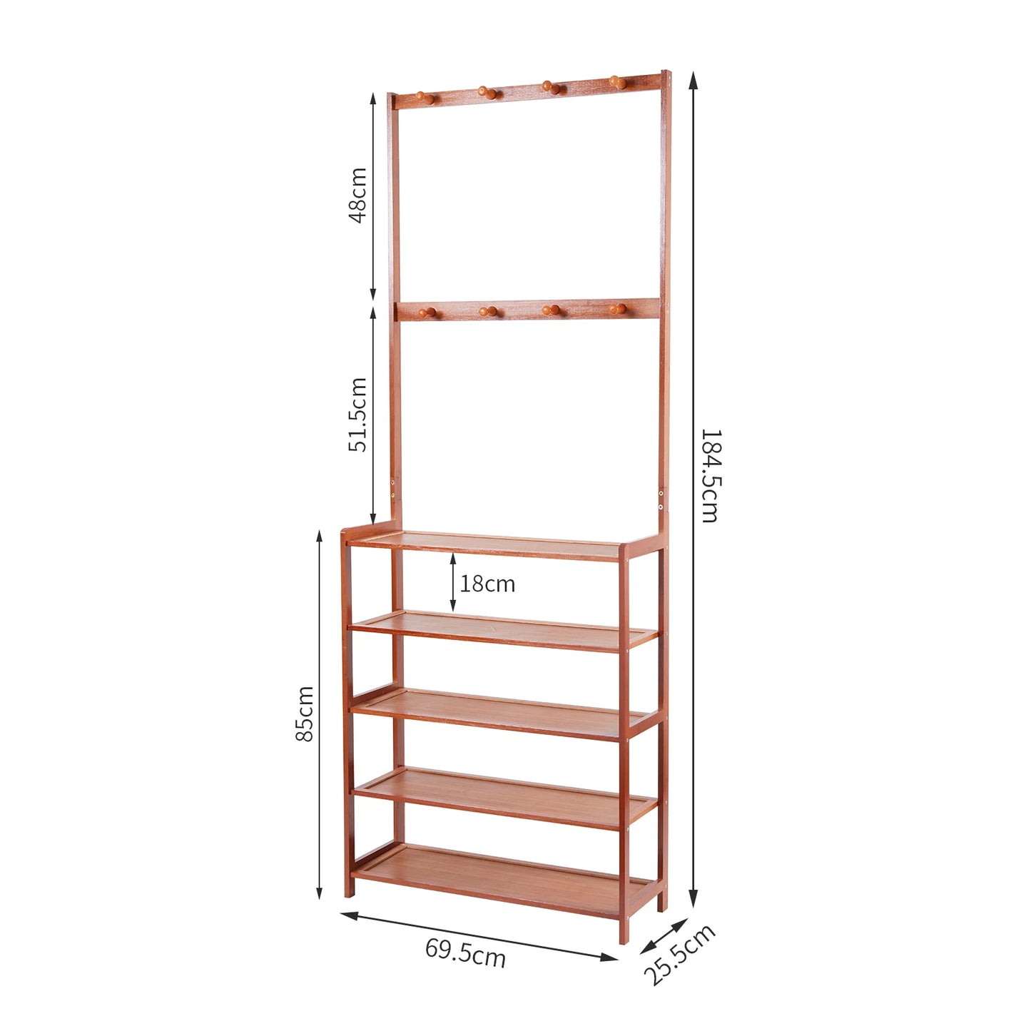 Coat Rack Bench Hall Tree Bamboo 3 In 1 Entryway Organizer