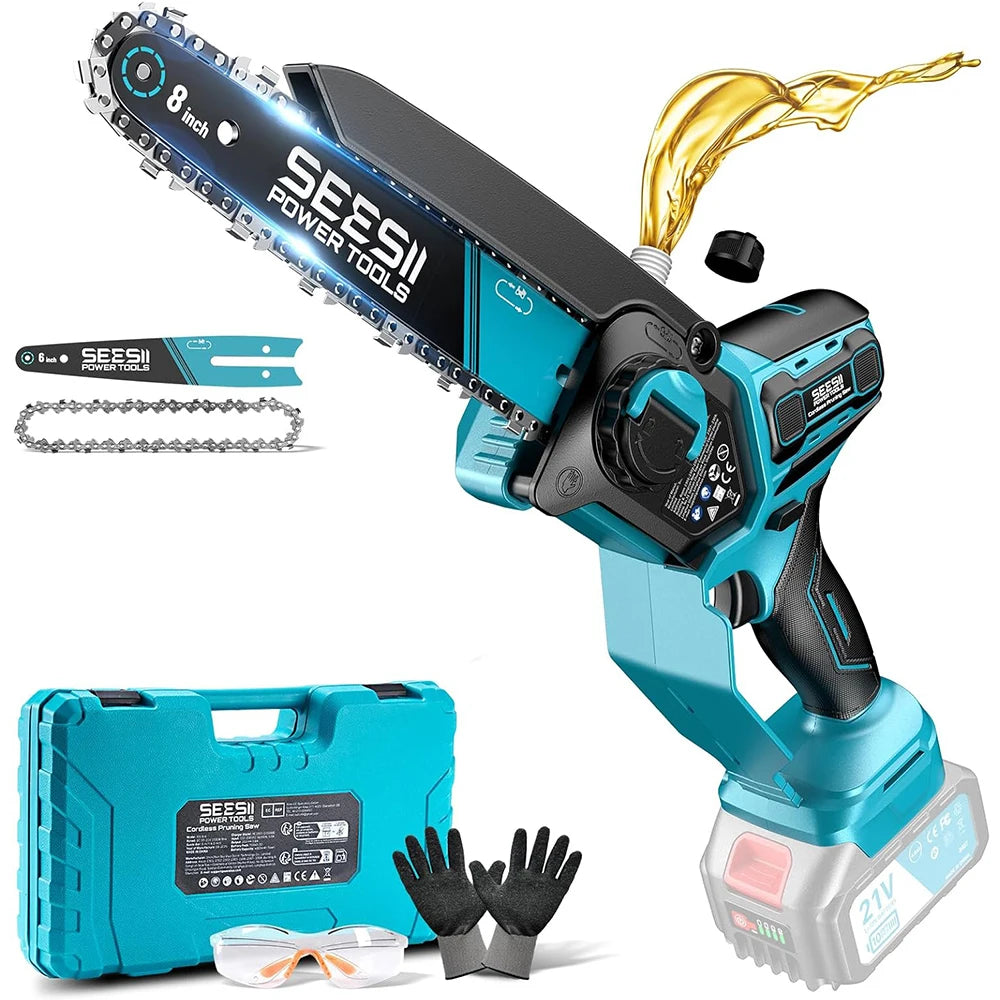 Seesii Brushless Cordless Chainsaw 1000W For Woodworking Pruning