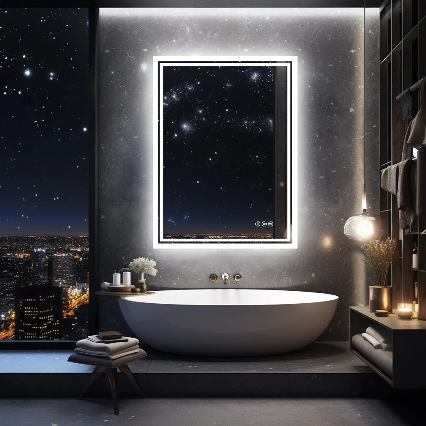 Wisfor LED Backlit Mirror Bathroom Vanity With Anti-Fog, Dimmable, CRI90+