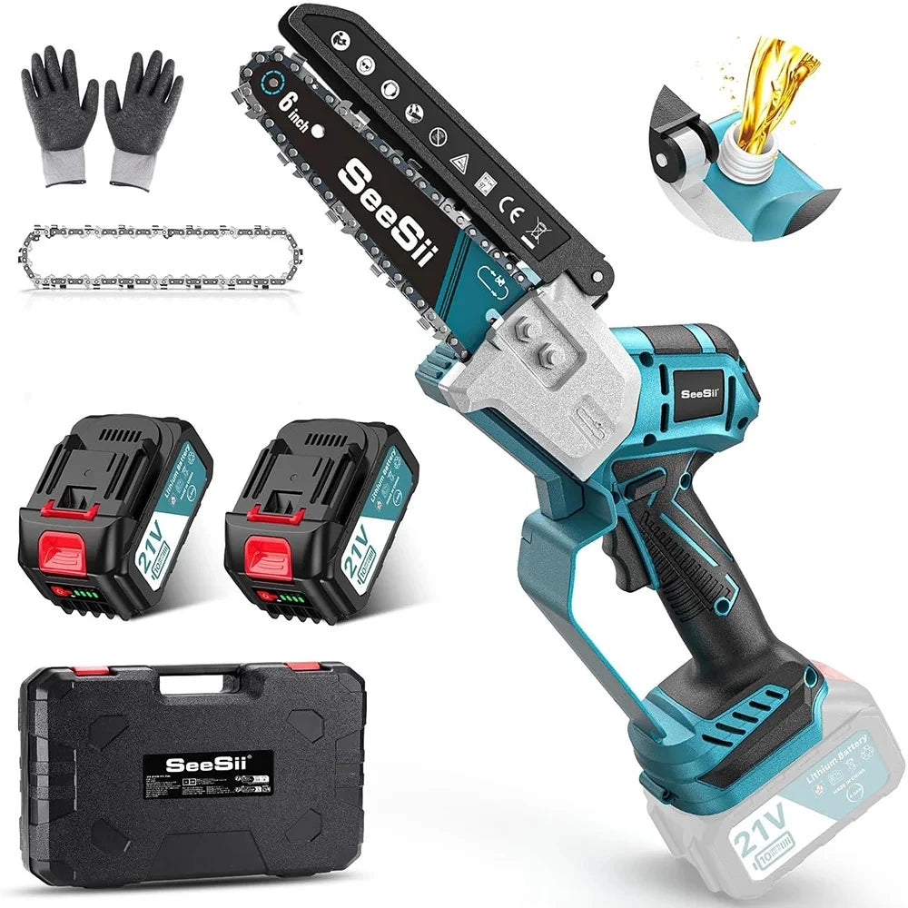 Seesii Cordless Mini Chainsaw Electric Pruning Saw