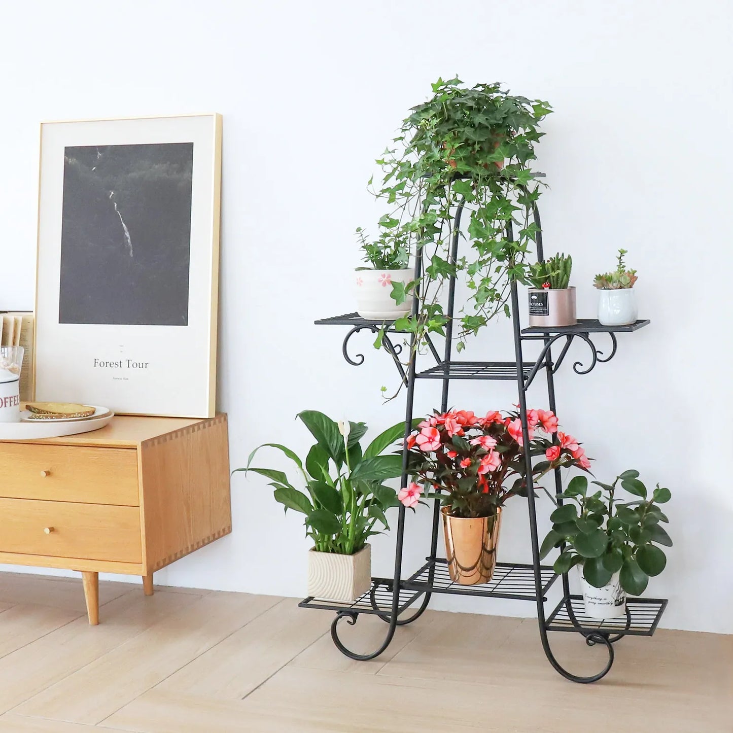 BINGOPAW 7 Tier Metal Plant Stand Indoor Outdoor Display Rack