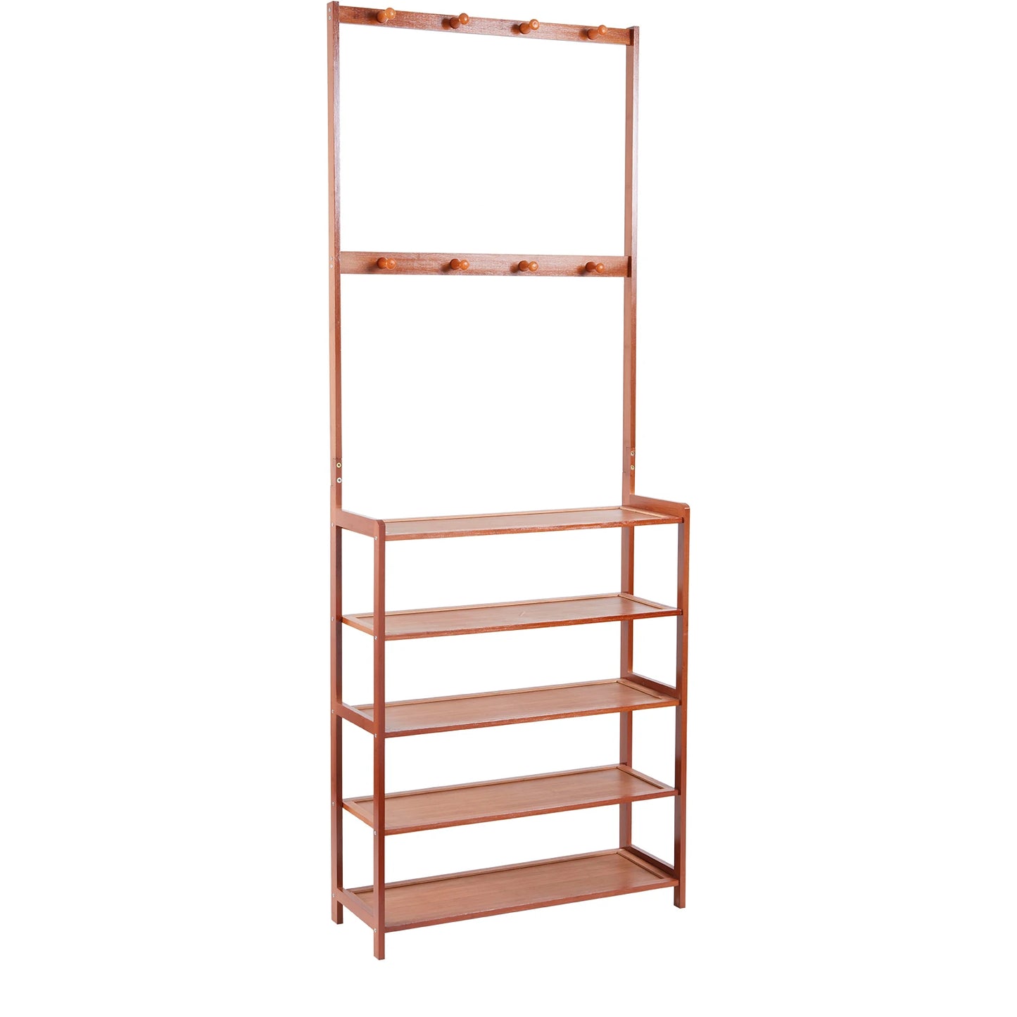 Coat Rack Bench Hall Tree Bamboo 3 In 1 Entryway Organizer
