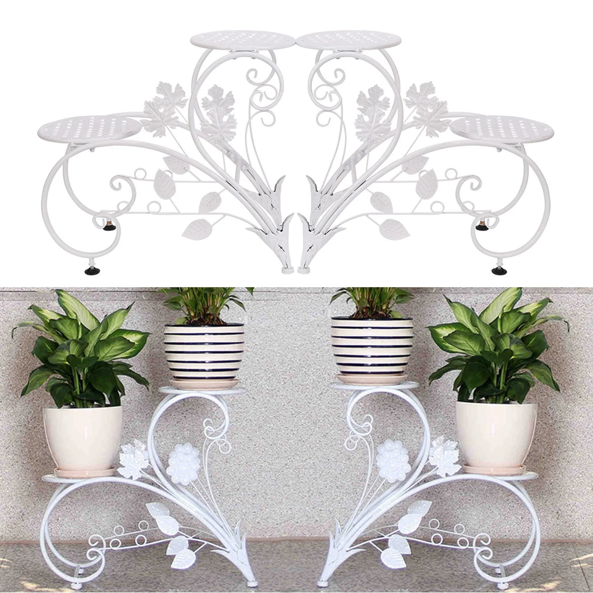 Wisfor Four Tier Tall Plant Stand Metal Planter Rack