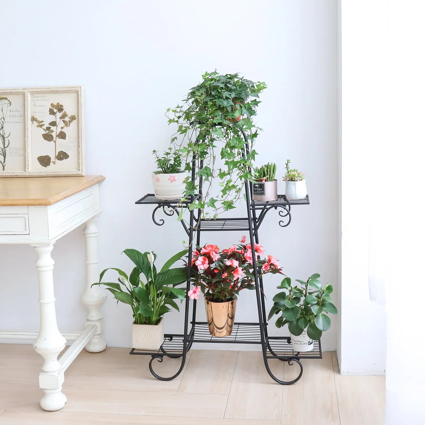 BINGOPAW 7 Tier Metal Plant Stand Indoor Outdoor Display Rack