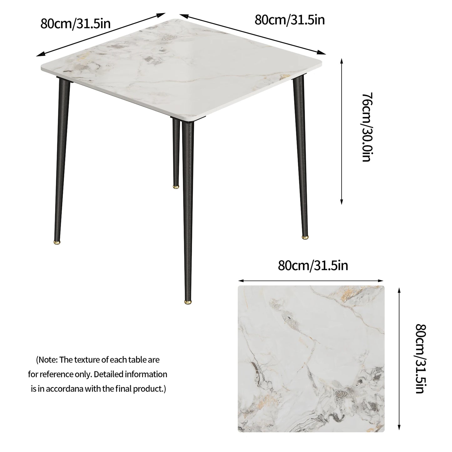 Wisfor Mid-Century Slate Dining Table With Sintered Stone Top