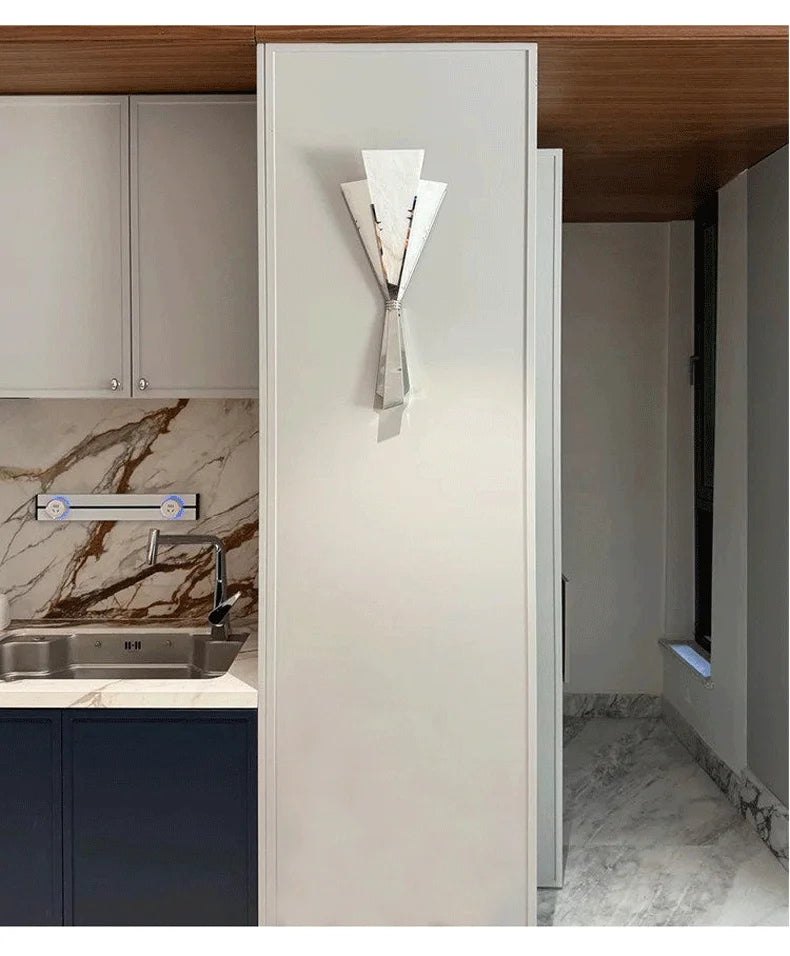 ANCISTER Modern Marble Wall Lamp Flower Sconce Stainless Steel LED
