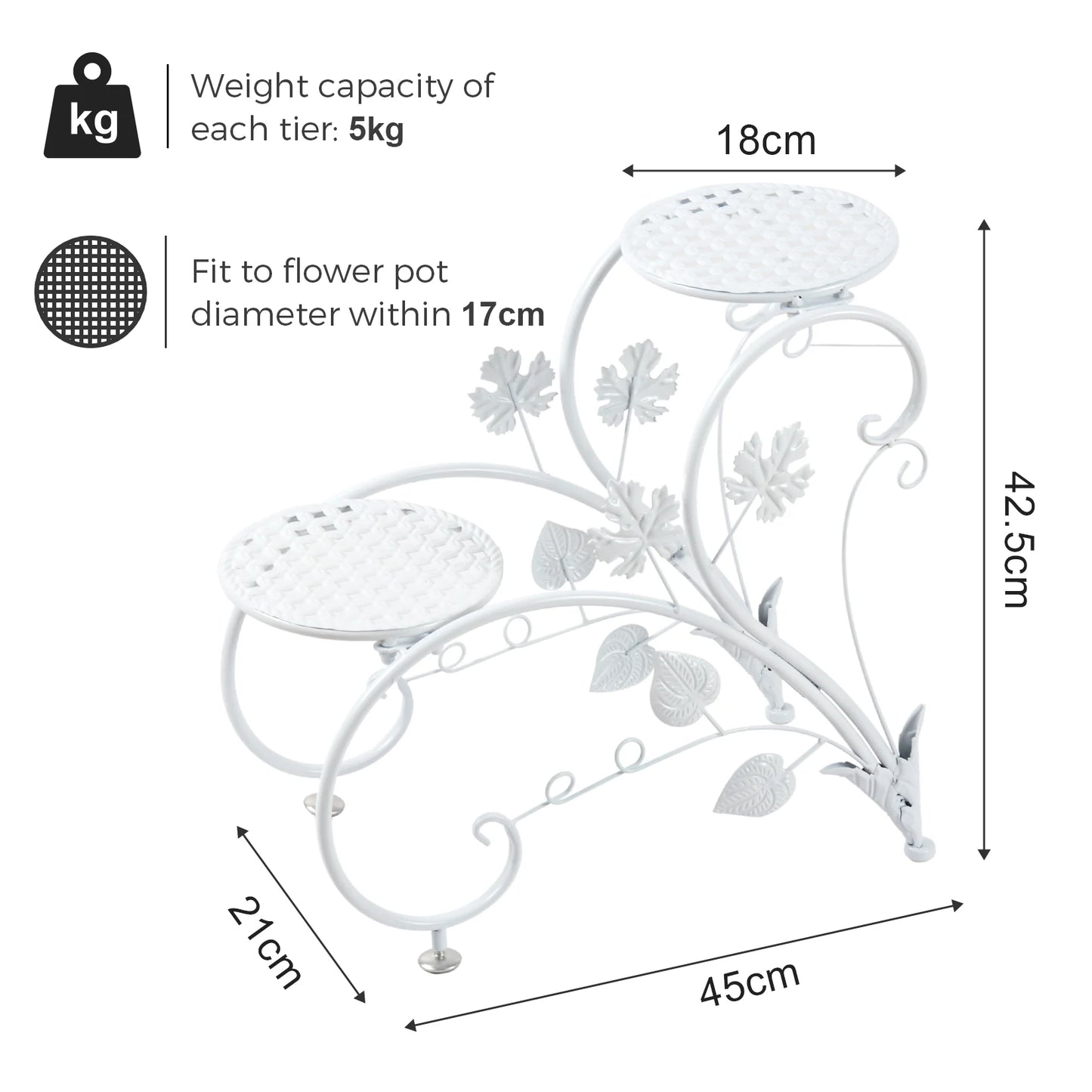 Wisfor Four Tier Tall Plant Stand Metal Planter Rack