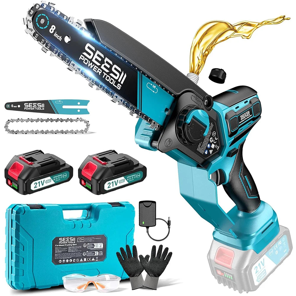 Seesii Brushless Cordless Chainsaw 1000W For Woodworking Pruning