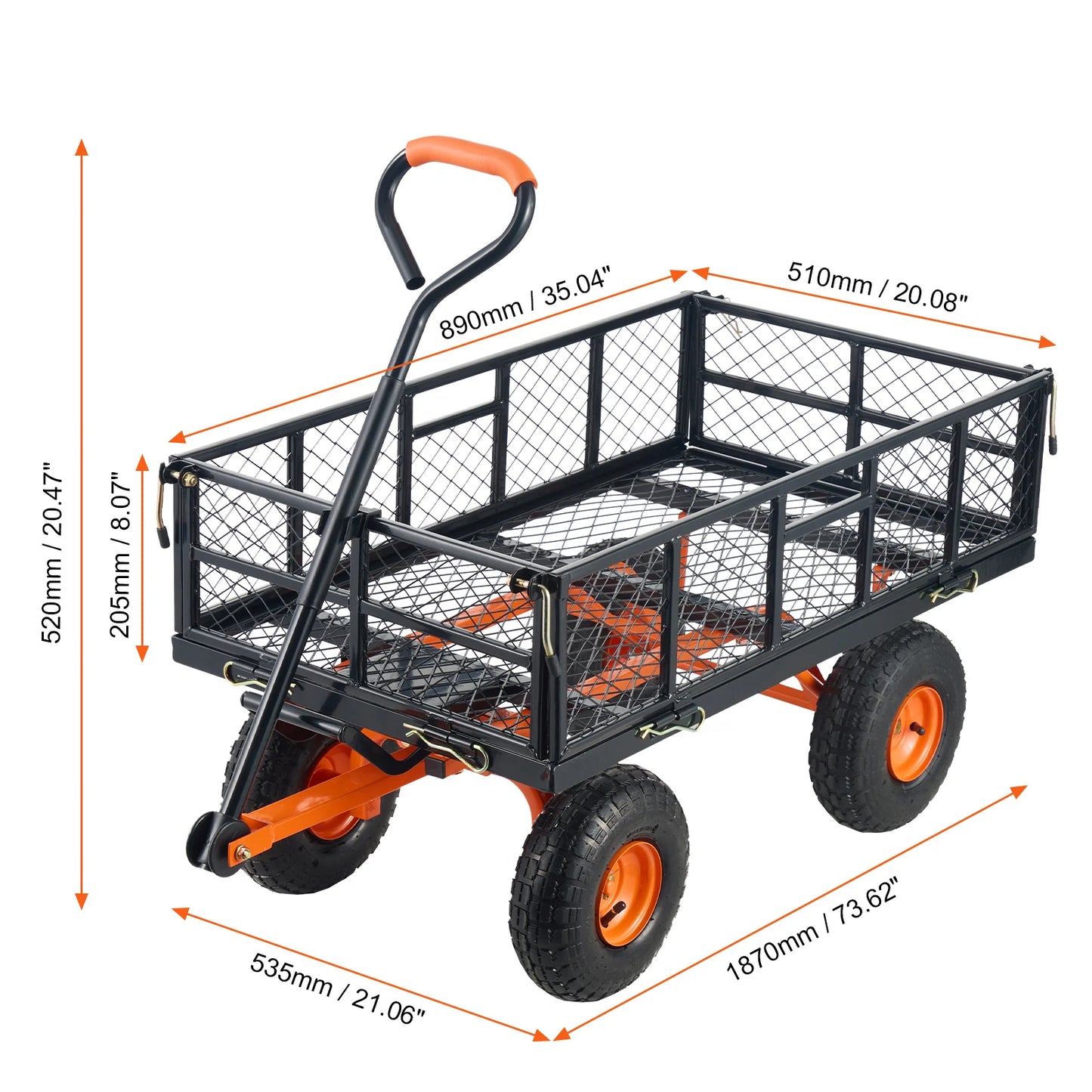 SucceBuy Garden Cart Sturdy Metal Utility Wagon 400 880 Lbs