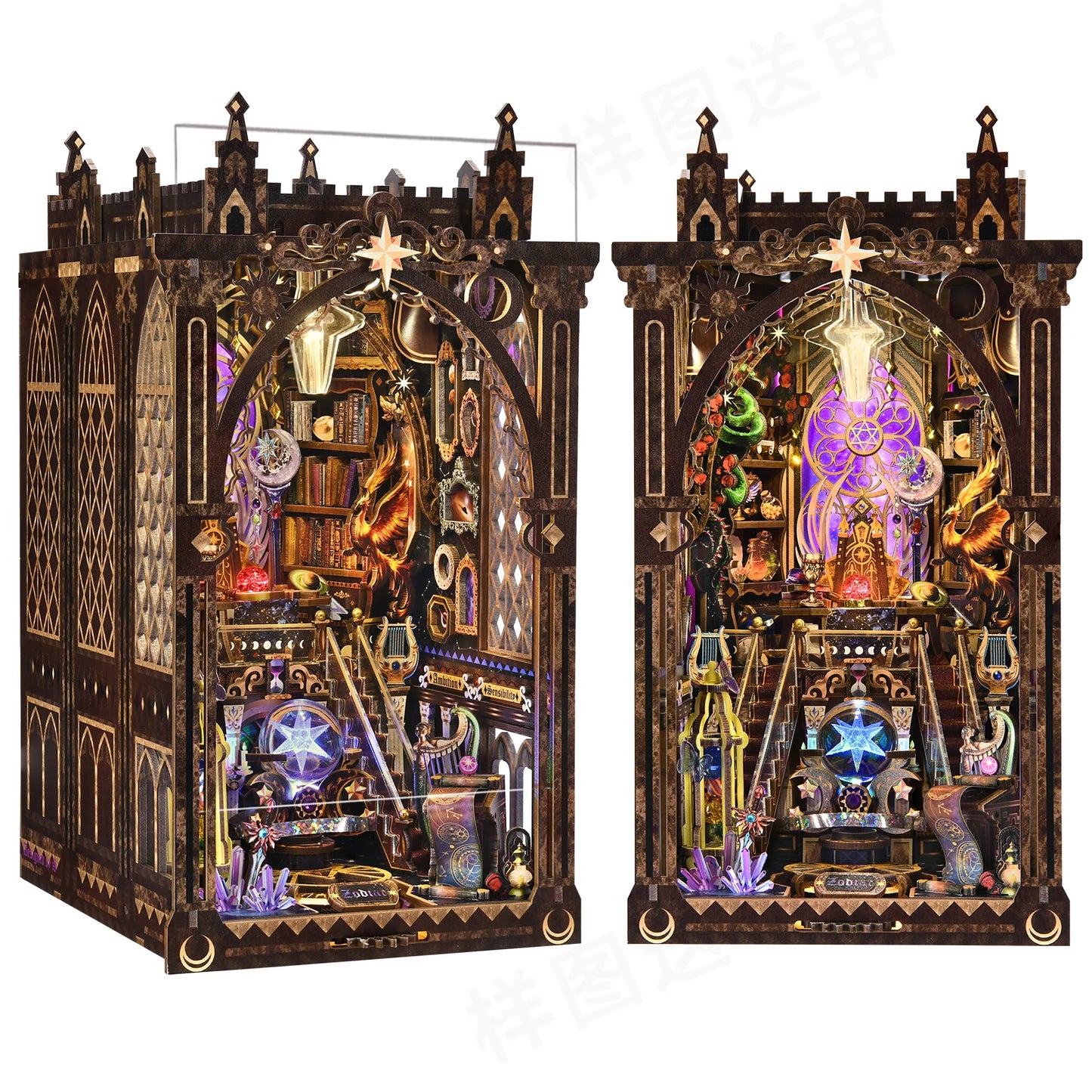 ASLOWSNAIL Book Nook Kit Twelve Constellations 3D Puzzle For Bookshelf
