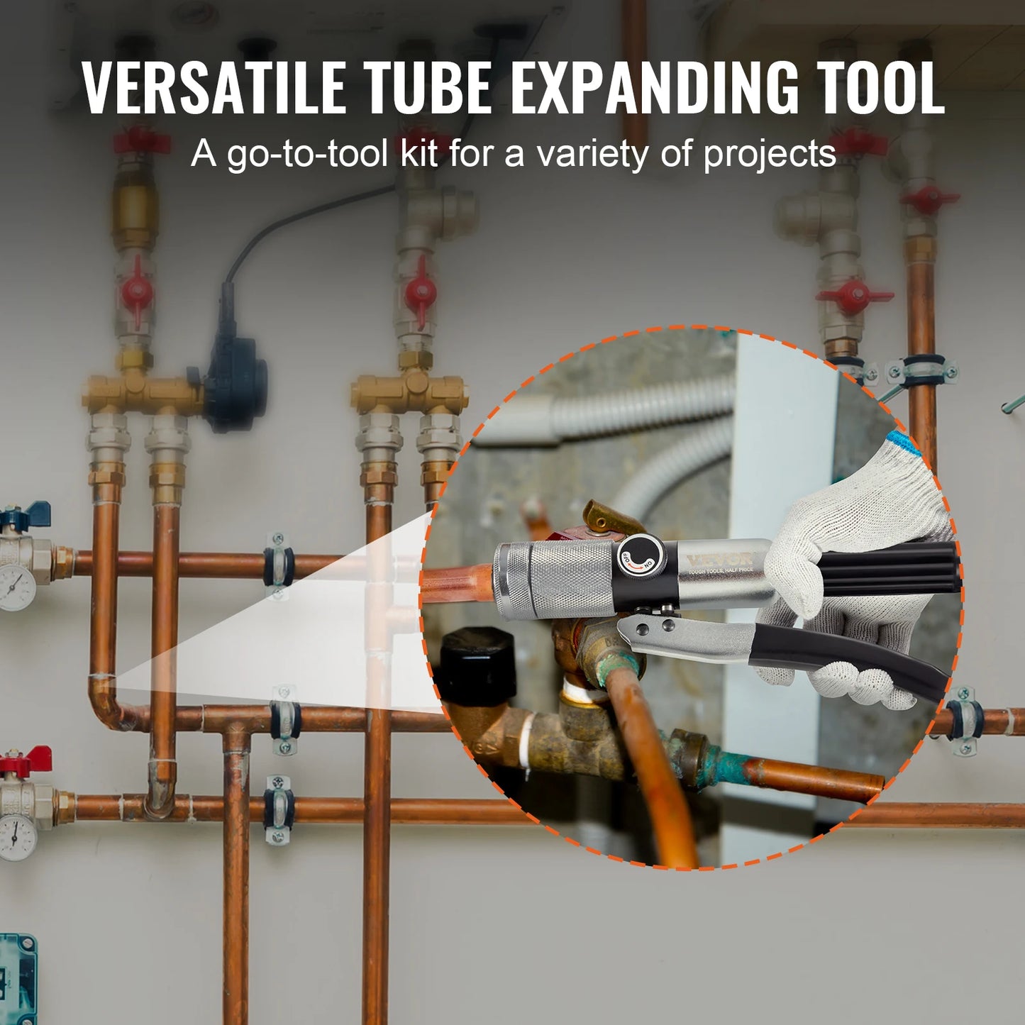 Succebuy Hydraulic Tube Expander With 7-Head Expander Set And Deburring Tool