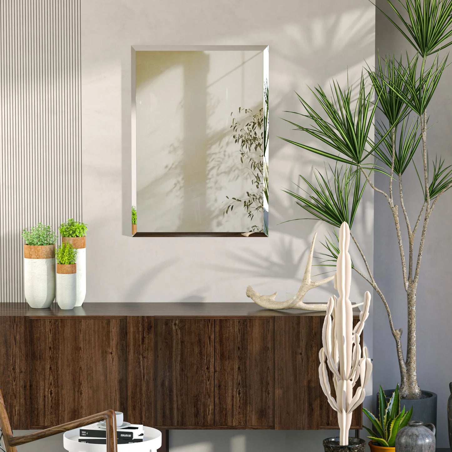 Wisfor Frameless Bathroom Mirror Over Sink With Beveled Edge