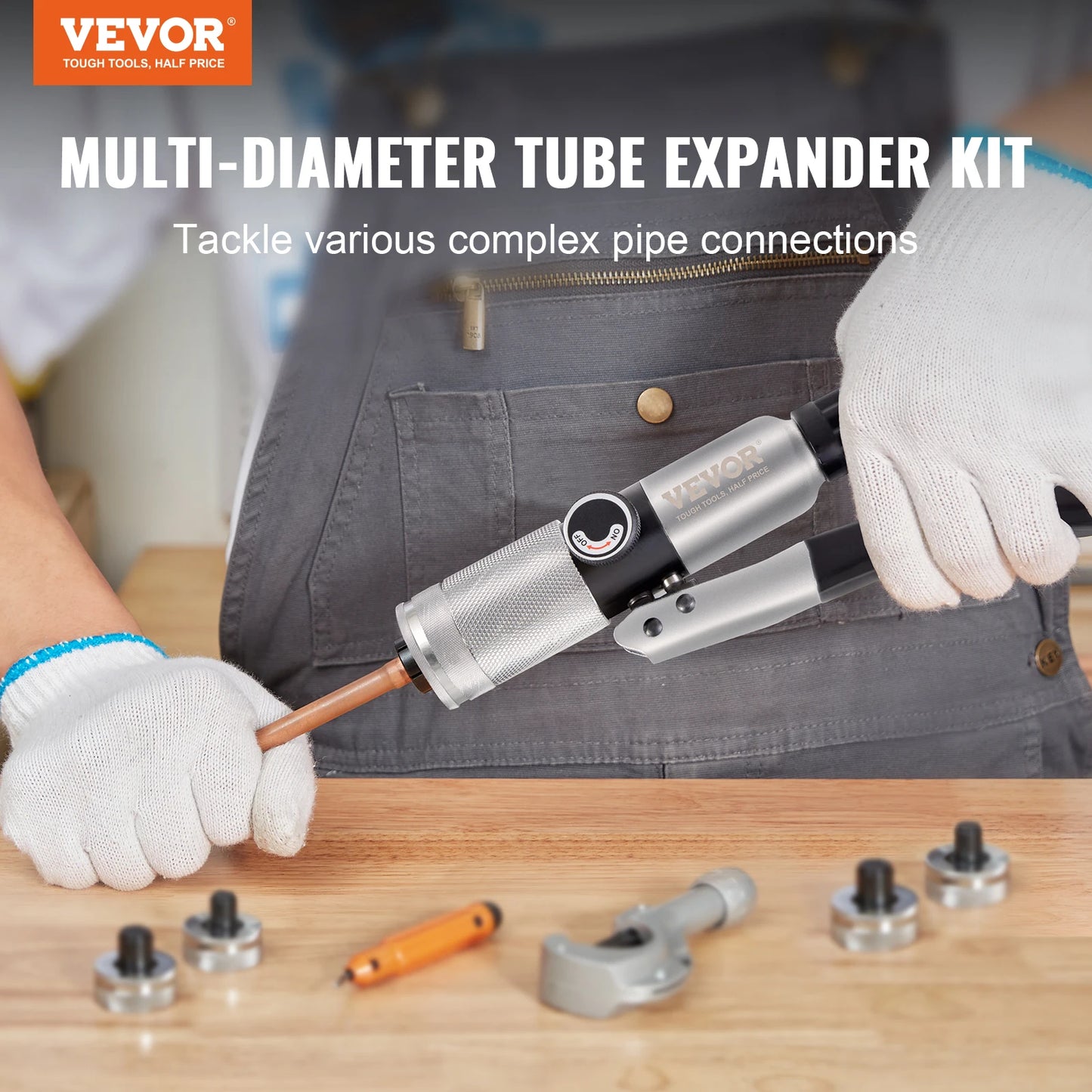 Succebuy Hydraulic Tube Expander With 7-Head Expander Set And Deburring Tool