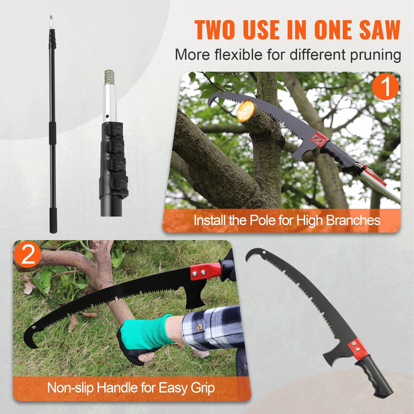 SucceBuy Telescopic Extendable Pole Saw With Aluminum Handle