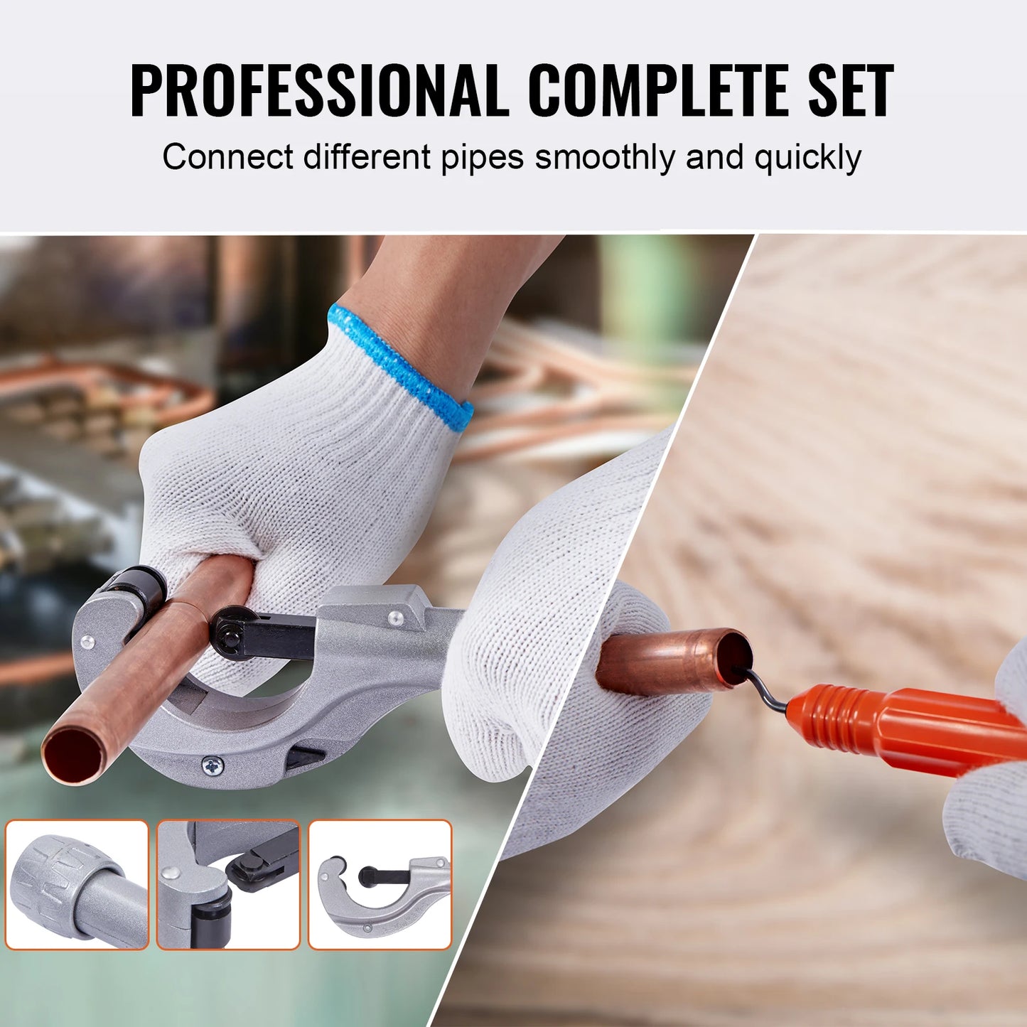 Succebuy Hydraulic Tube Expander With 7-Head Expander Set And Deburring Tool