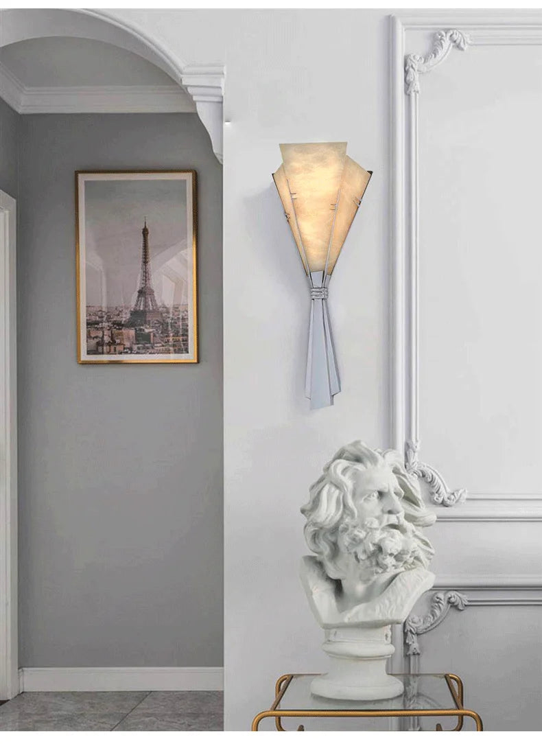 ANCISTER Modern Marble Wall Lamp Flower Sconce Stainless Steel LED