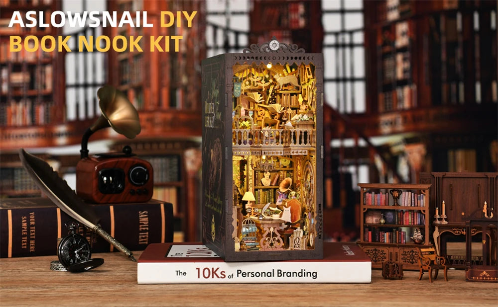 ASLOWSNAIL Book Nook Kit The Time Book Club 3D Puzzle