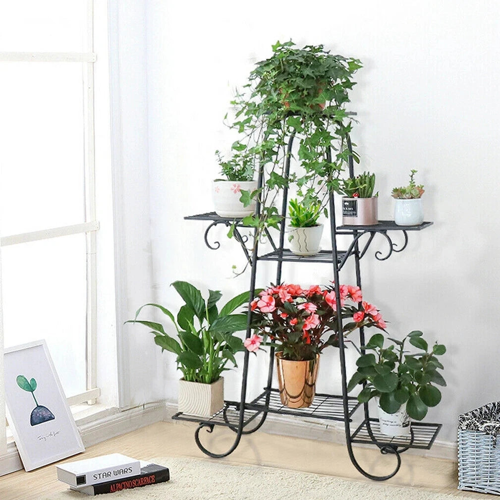 BINGOPAW 7 Tier Metal Plant Stand Indoor Outdoor Display Rack