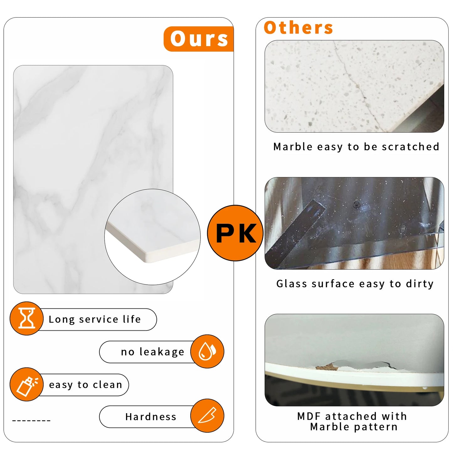 BINGOPAW Modern Marble Console Table With Gold Metal Frame Storage