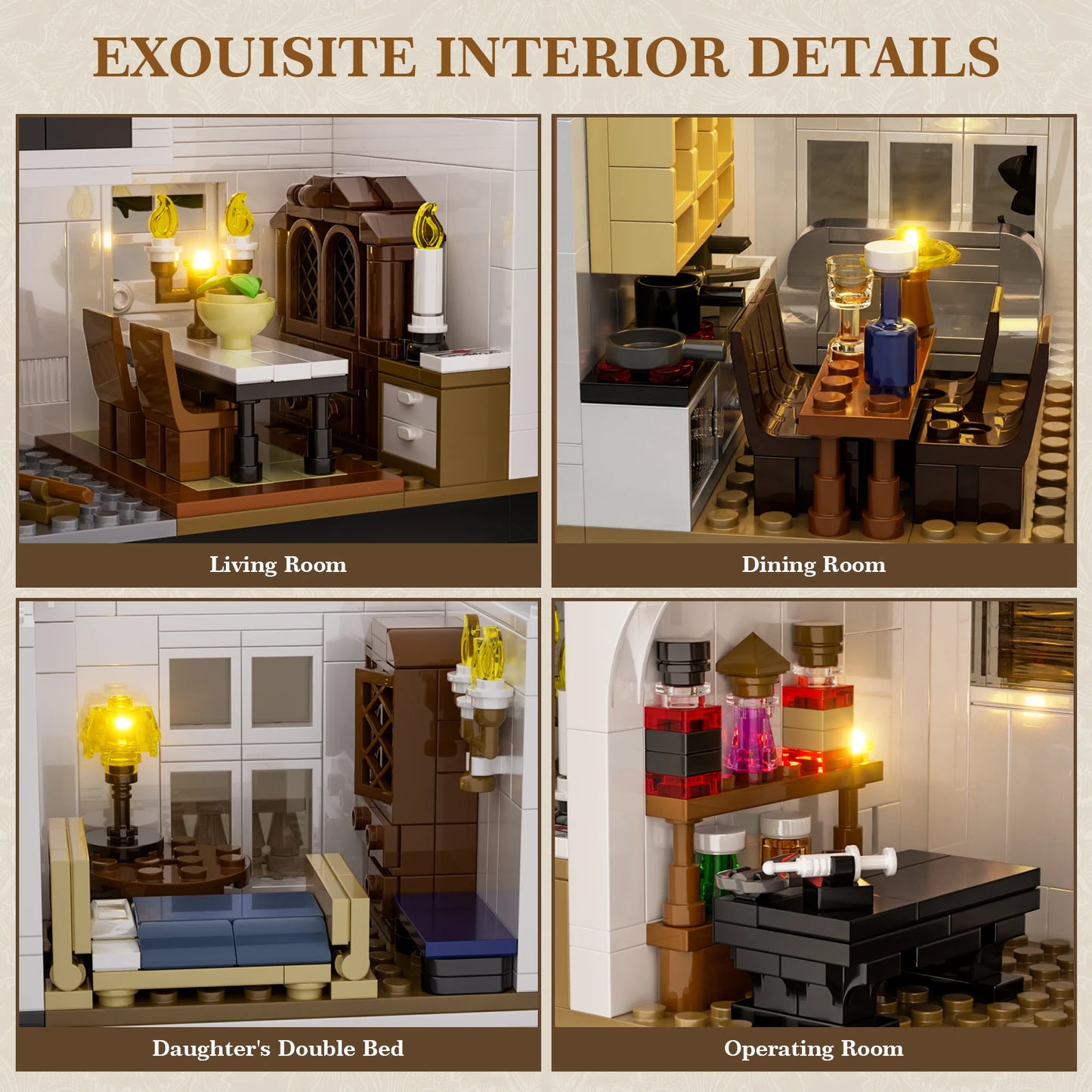 Magic House Building Set With LED Light For Adults