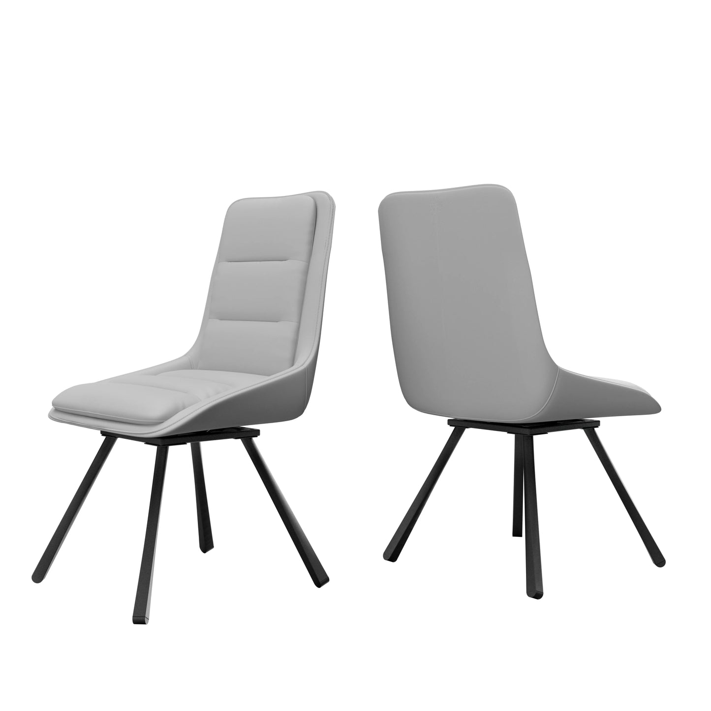Set Of 2 360° Rotatable Upholstered Dining Room Chairs Leisure Kitchen Accent Chair High Back Design, Sponge Filling