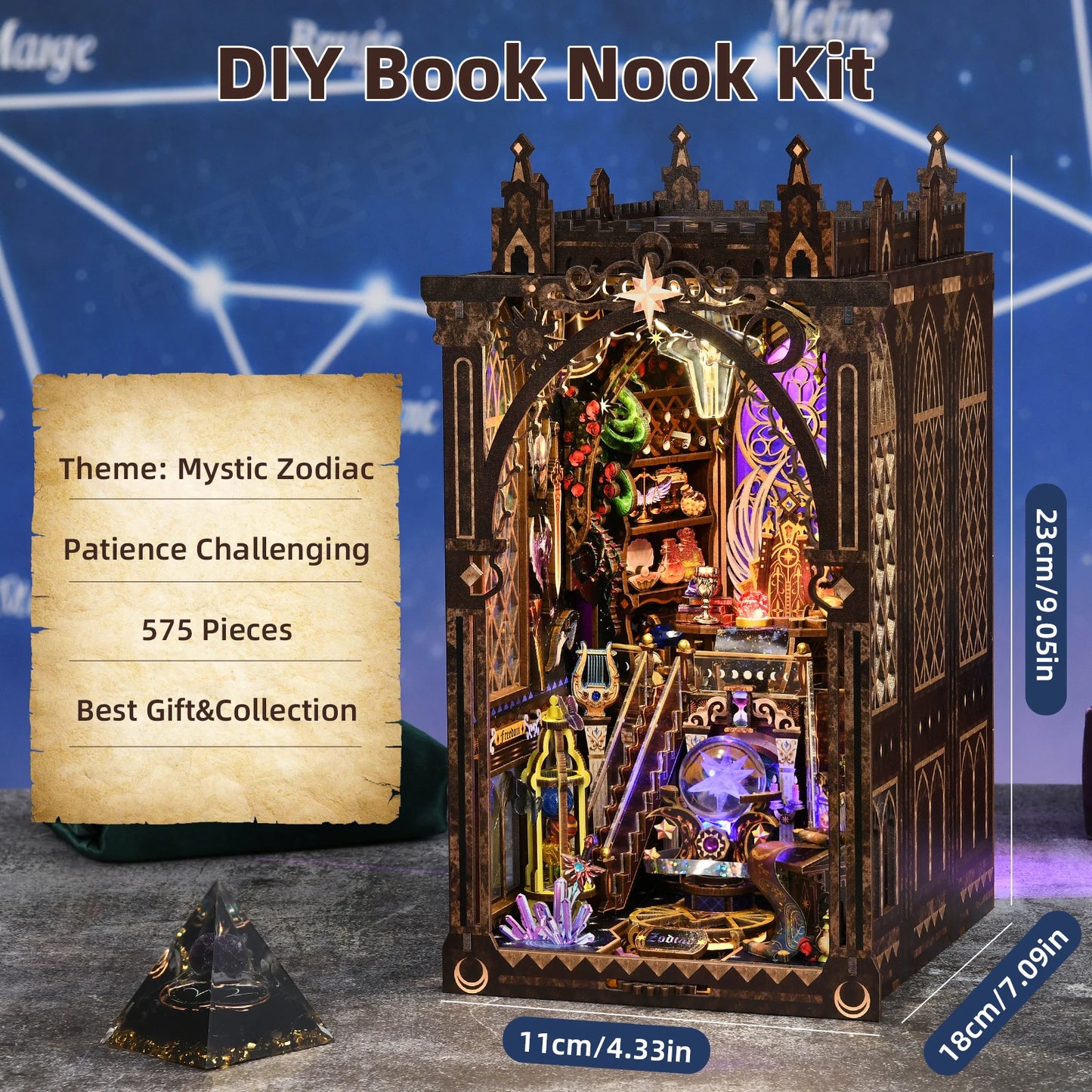 ASLOWSNAIL Book Nook Kit Twelve Constellations 3D Puzzle For Bookshelf