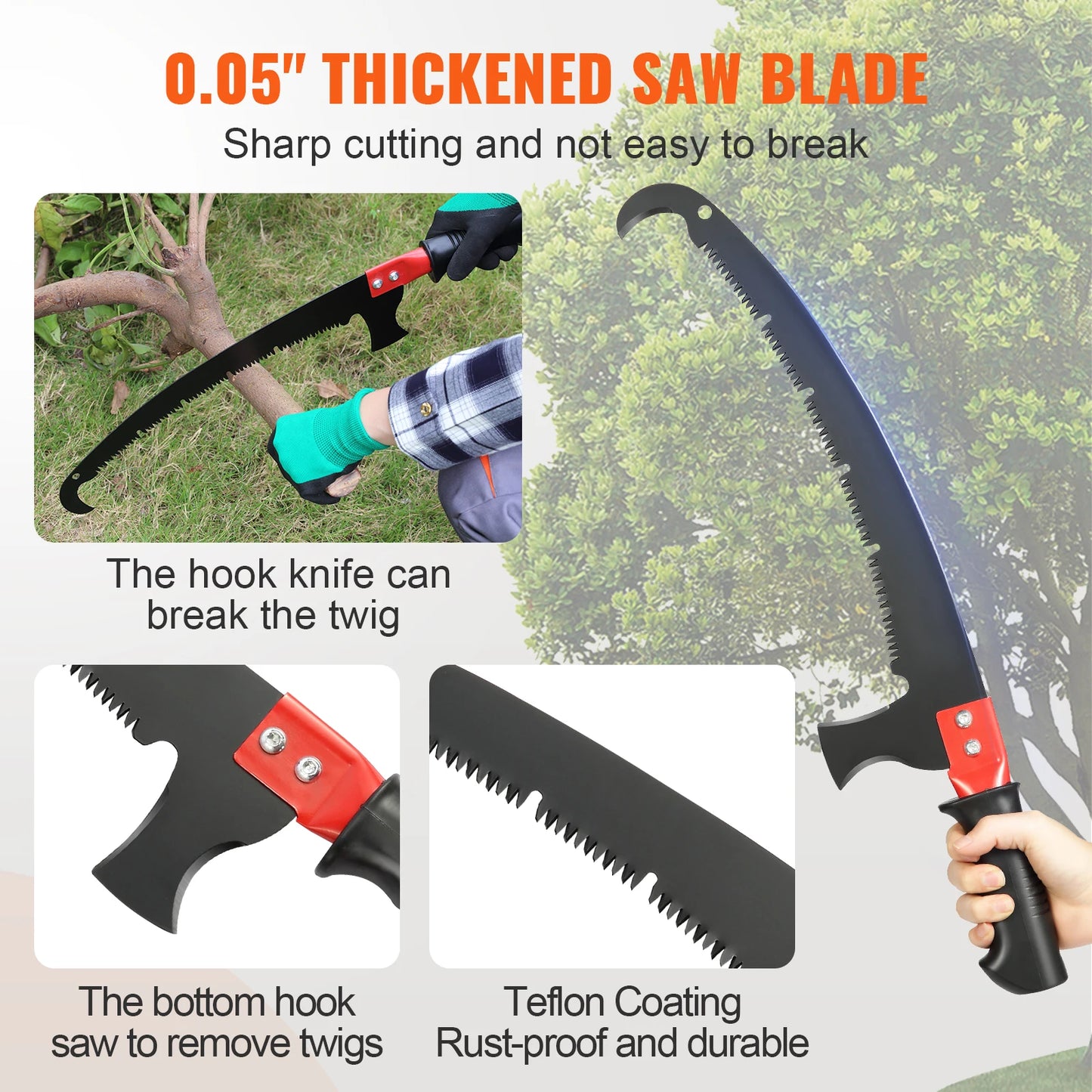 SucceBuy Telescopic Extendable Pole Saw With Aluminum Handle