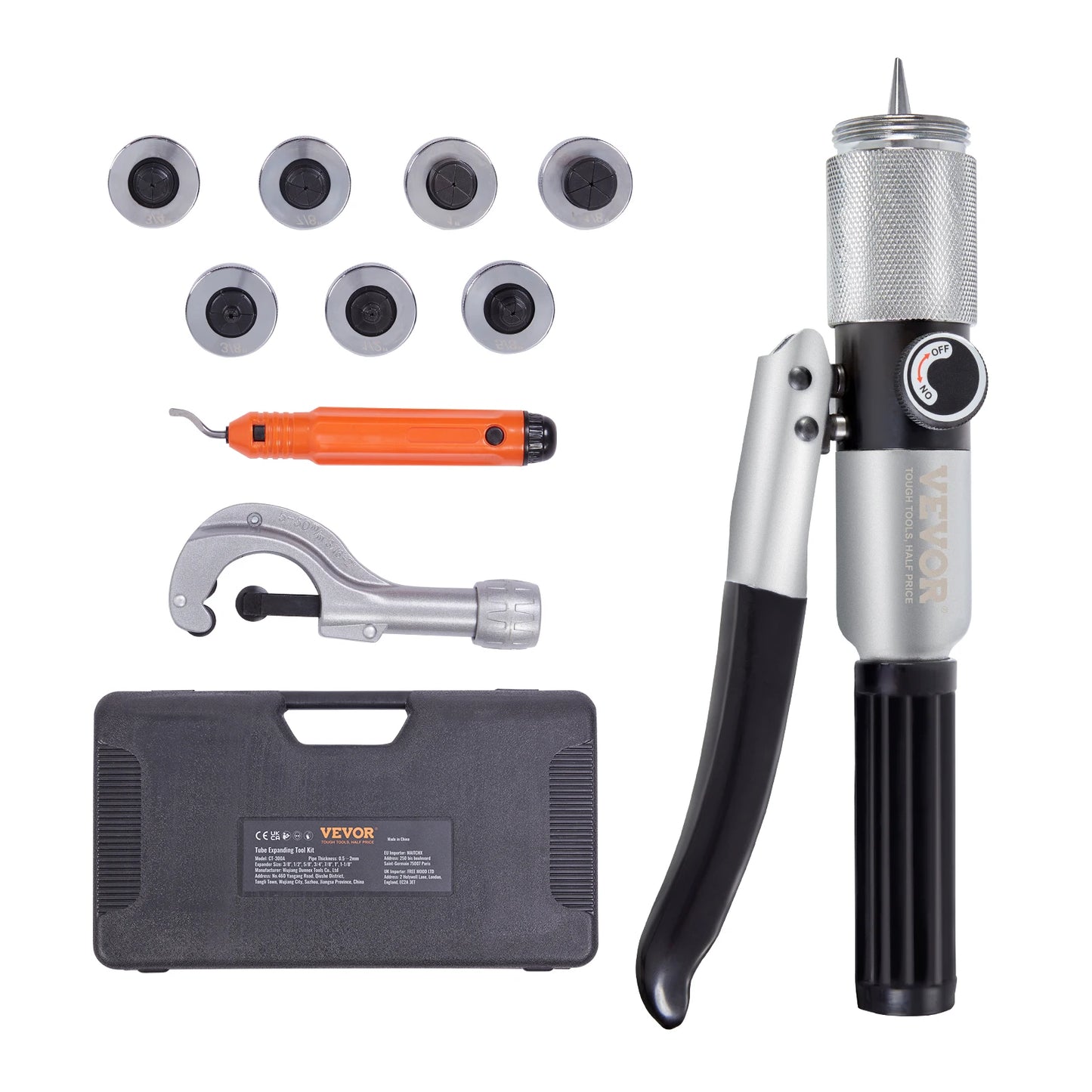 Succebuy Hydraulic Tube Expander With 7-Head Expander Set And Deburring Tool