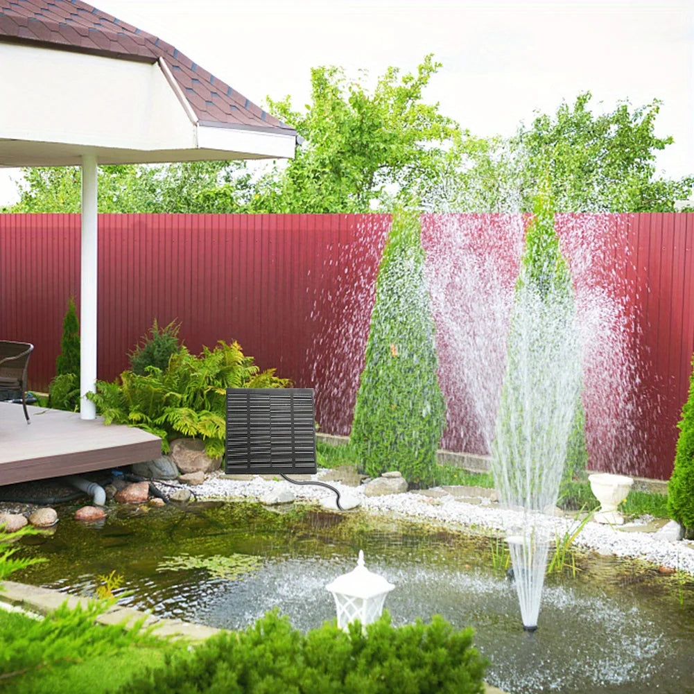Solar Fountain With Six Nozzles Floating Water Pump For Gardens