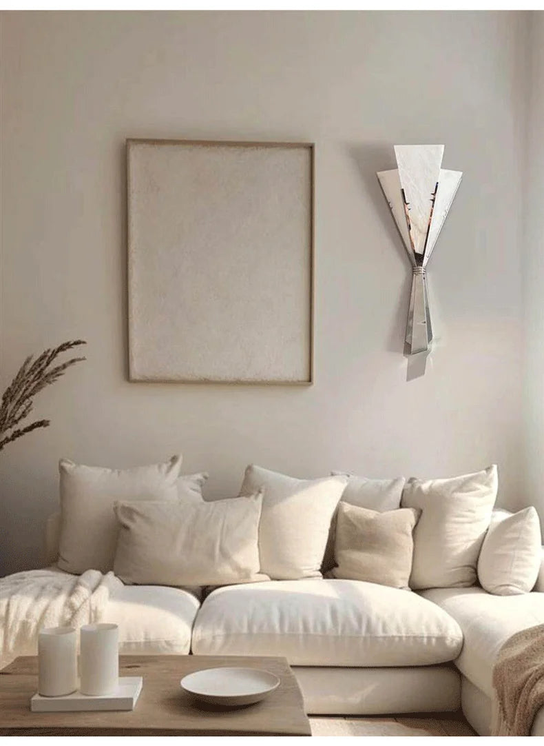 ANCISTER Modern Marble Wall Lamp Flower Sconce Stainless Steel LED