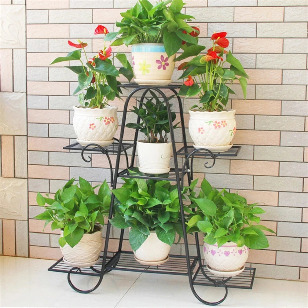 BINGOPAW 7 Tier Metal Plant Stand Indoor Outdoor Display Rack