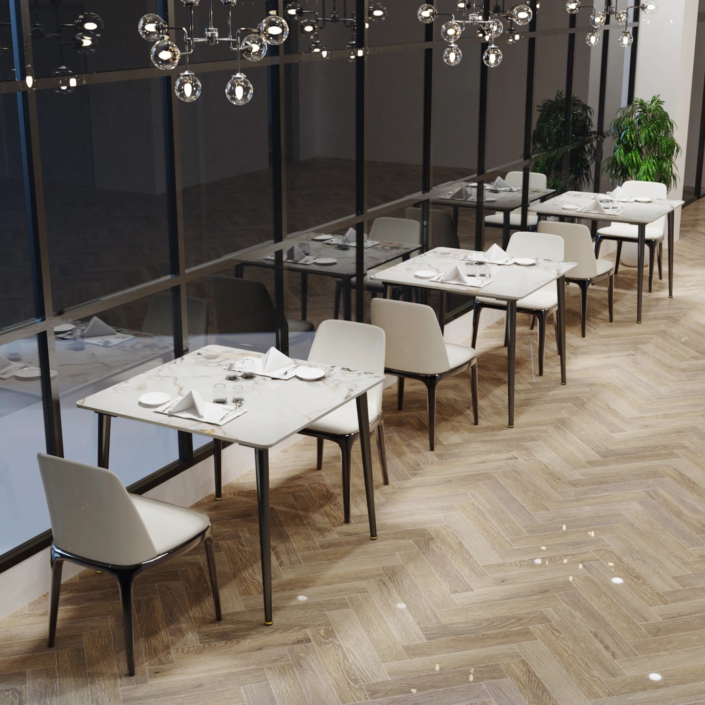 Wisfor Mid-Century Slate Dining Table With Sintered Stone Top