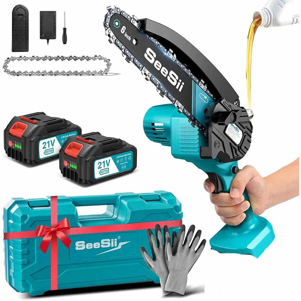 Seesii Cordless Mini Chainsaw Electric Pruning Saw