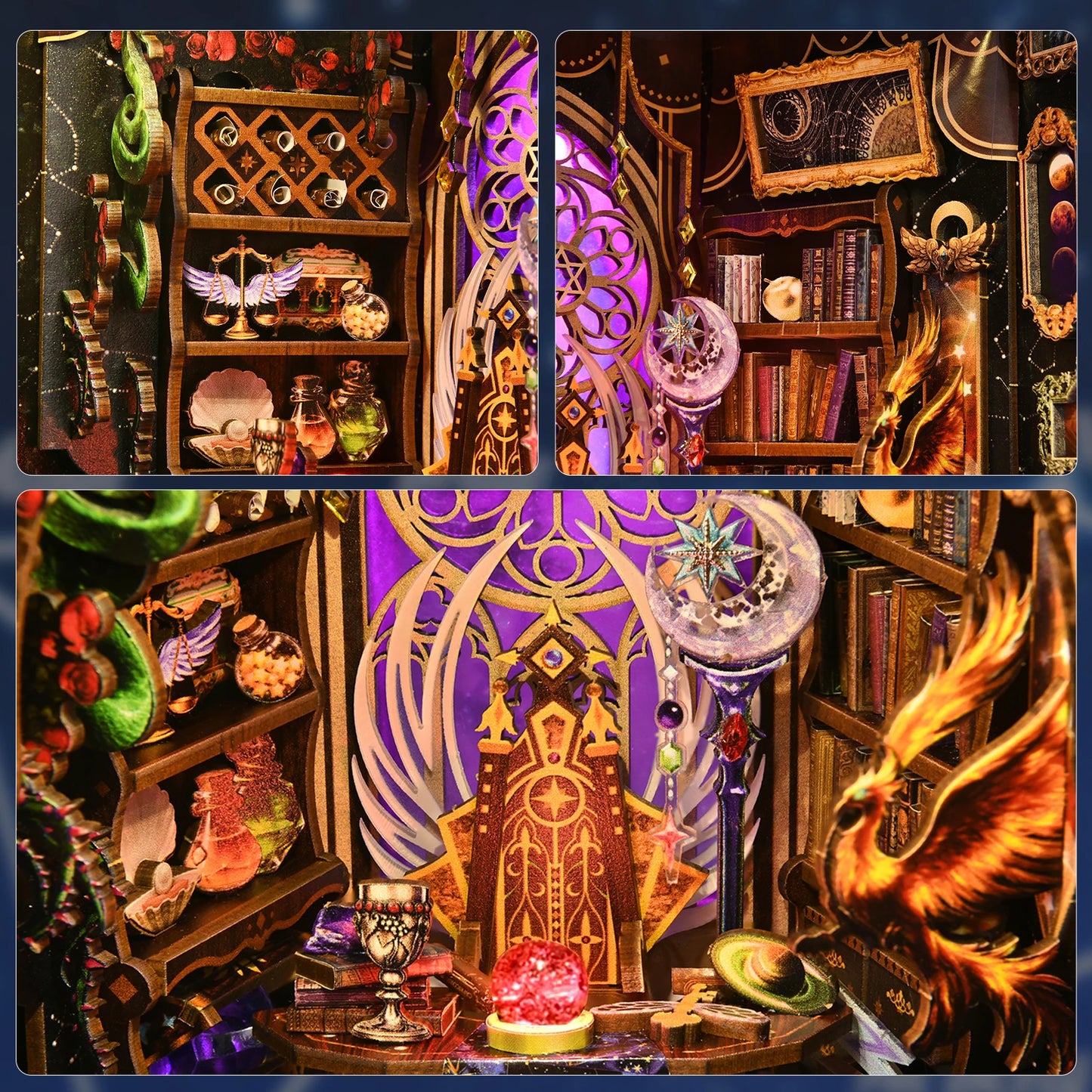 ASLOWSNAIL Book Nook Kit Twelve Constellations 3D Puzzle For Bookshelf
