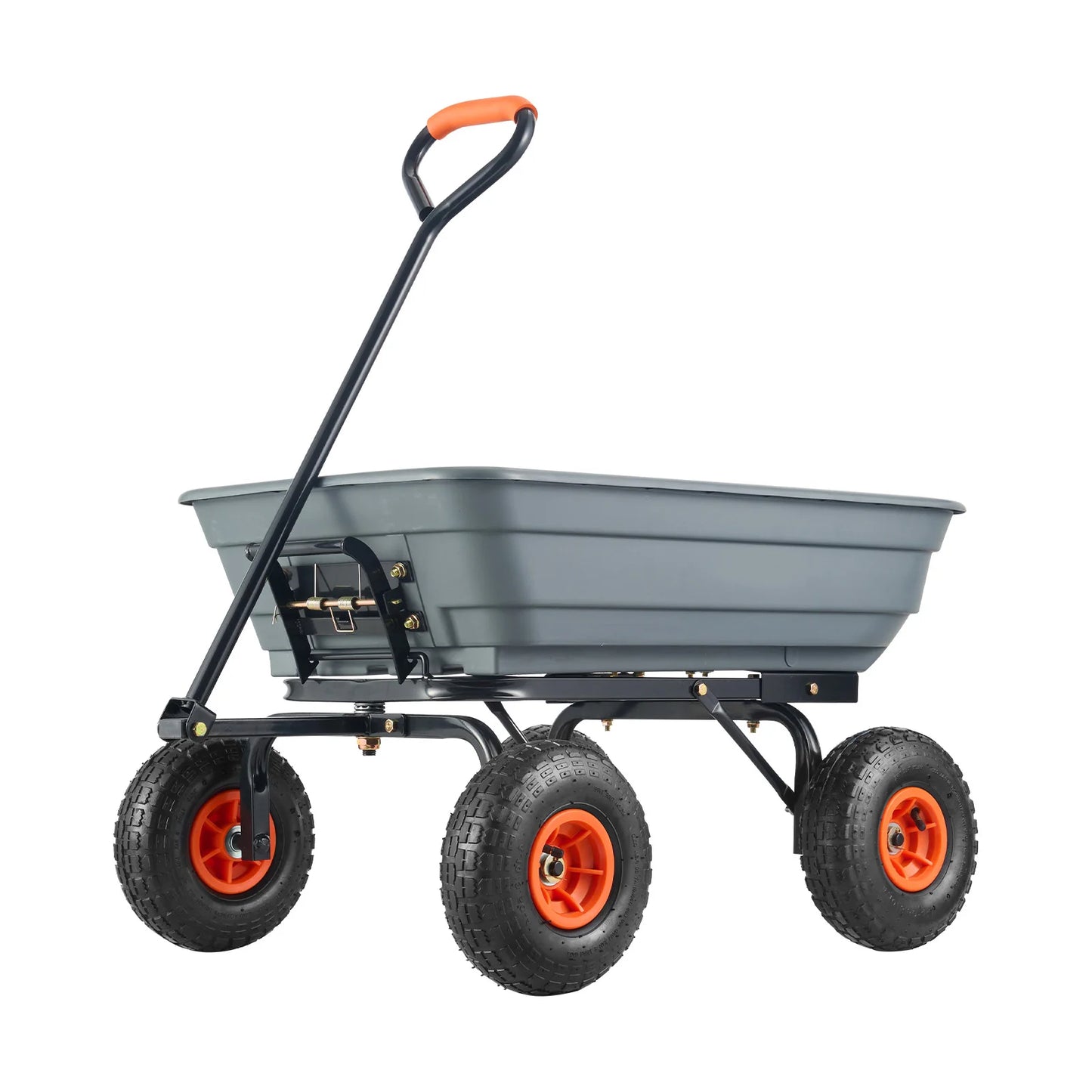 SucceBuy Dump Cart Poly Garden Wagon With Steel Frame