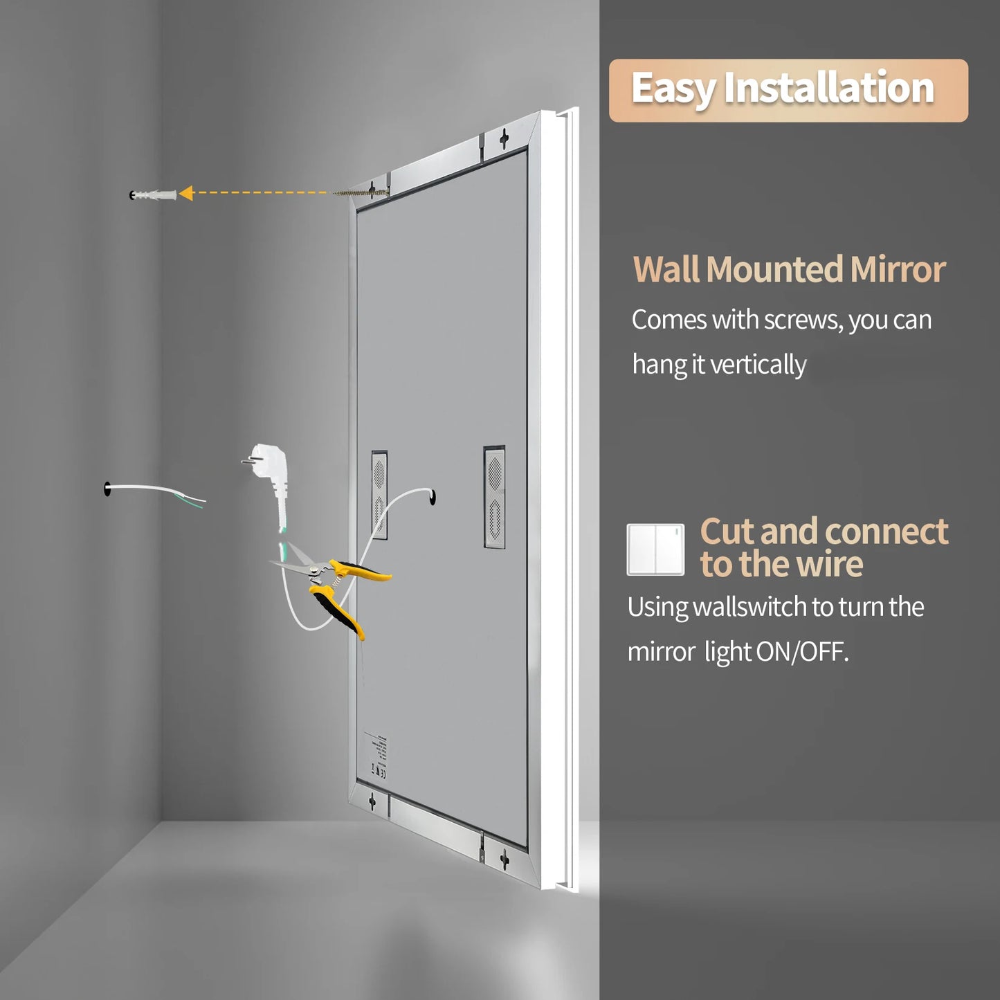 Wisfor LED Bathroom Mirror With Bluetooth Smart Display And Memory