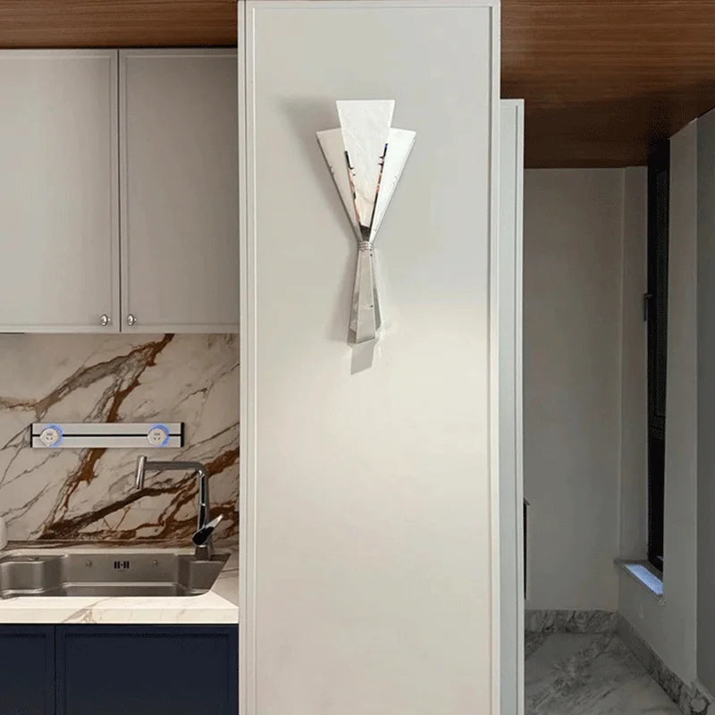 ANCISTER Modern Marble Wall Lamp Flower Sconce Stainless Steel LED