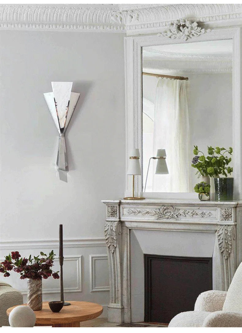 ANCISTER Modern Marble Wall Lamp Flower Sconce Stainless Steel LED