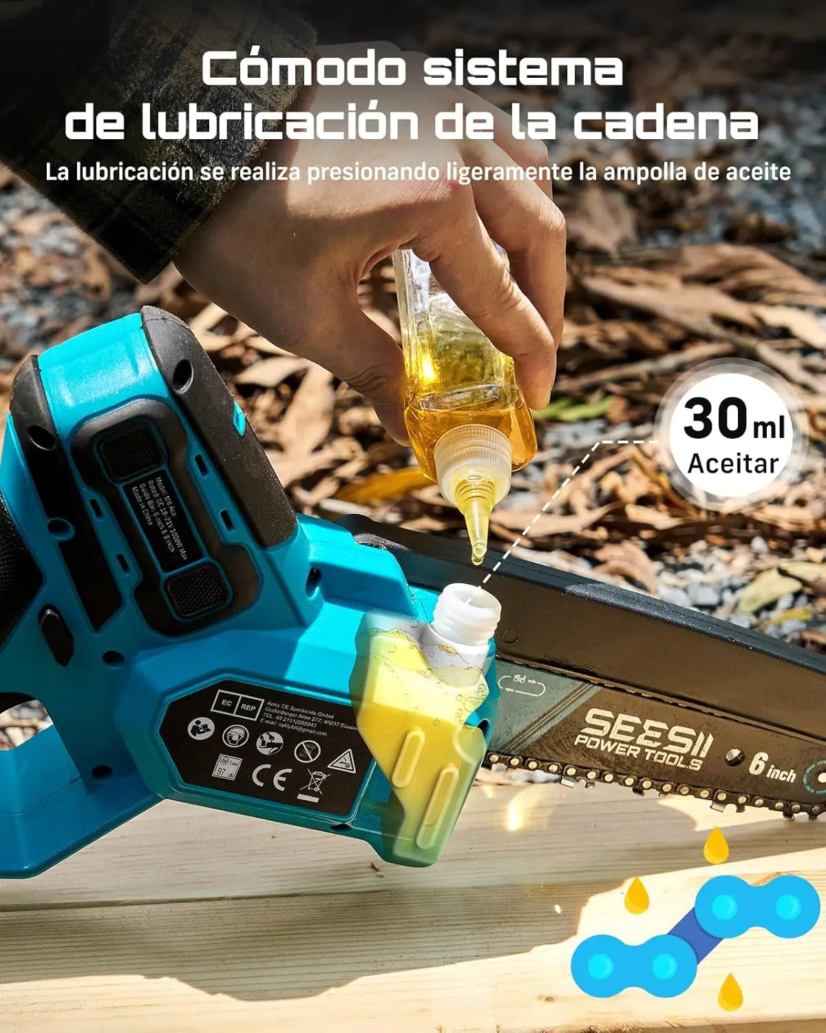 Seesii Brushless Cordless Chainsaw 1000W For Woodworking Pruning