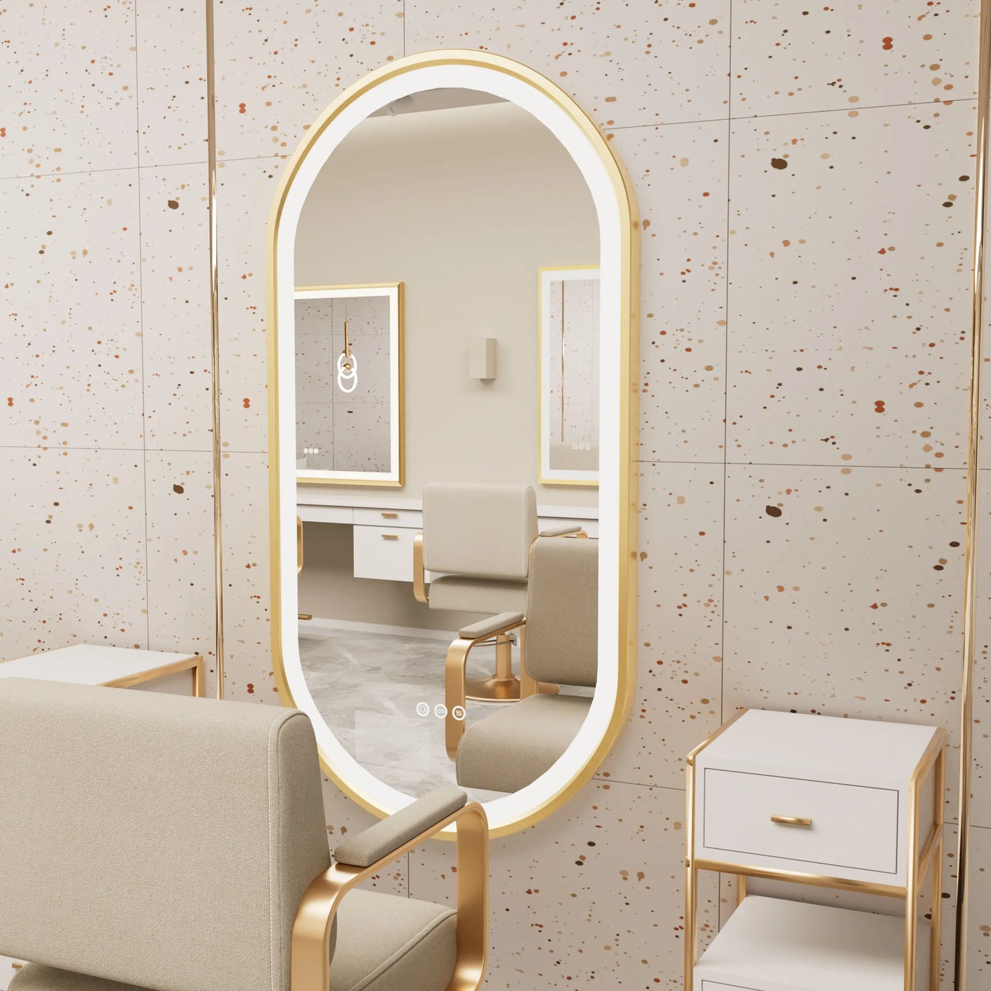 Wisfor Led Oval Bathroom Mirror With Stepless Dimmable Light