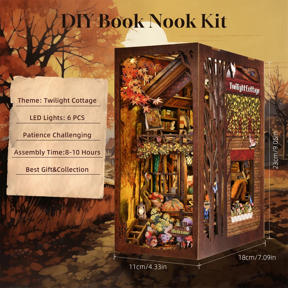ASLOWSNAIL Puppy Family Book Nook Kit Dollhouse Decor