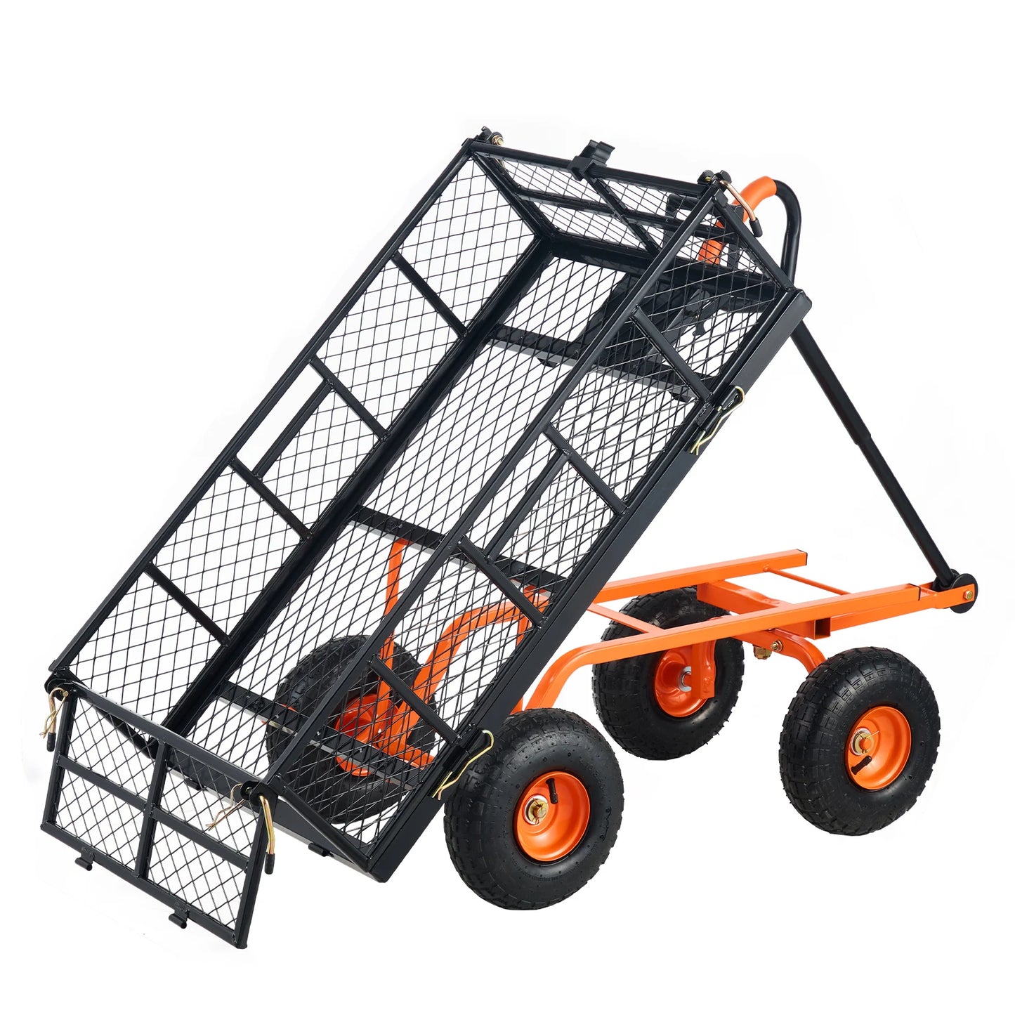 SucceBuy Garden Cart Sturdy Metal Utility Wagon 400 880 Lbs