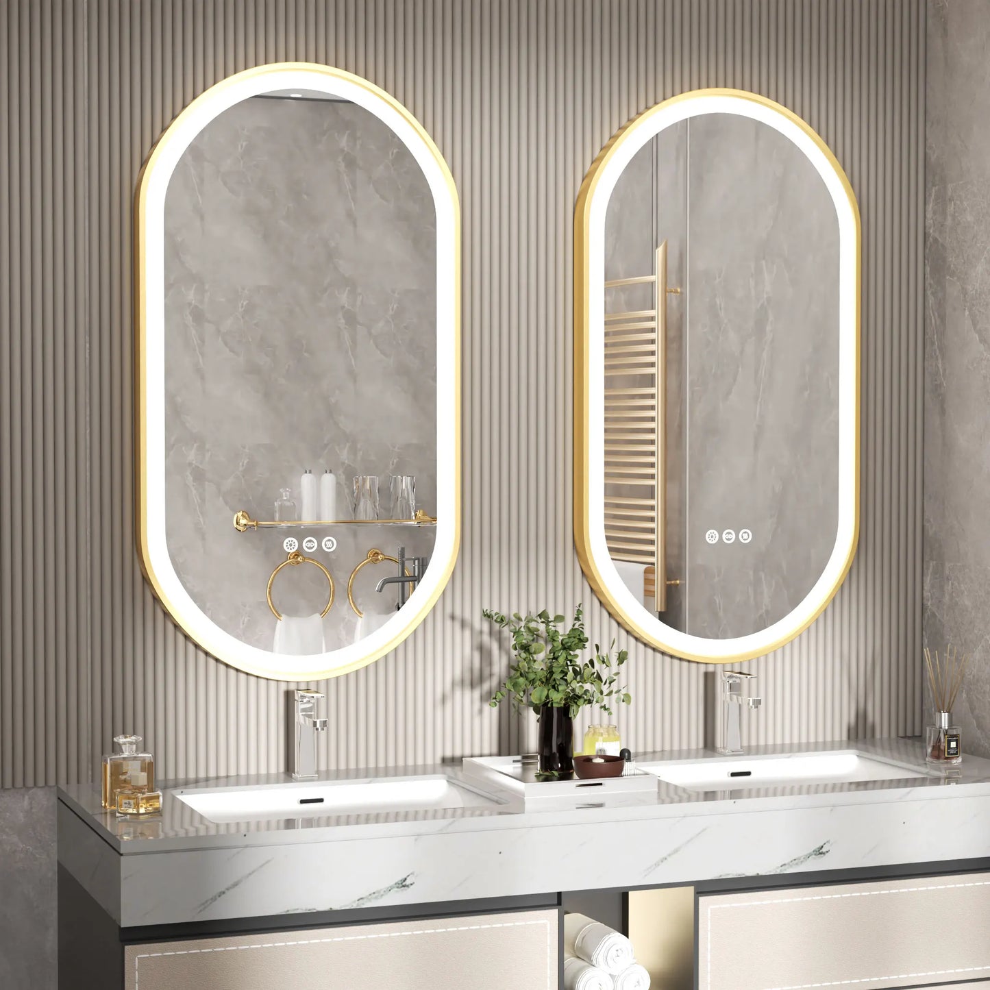 Wisfor Led Oval Bathroom Mirror With Stepless Dimmable Light