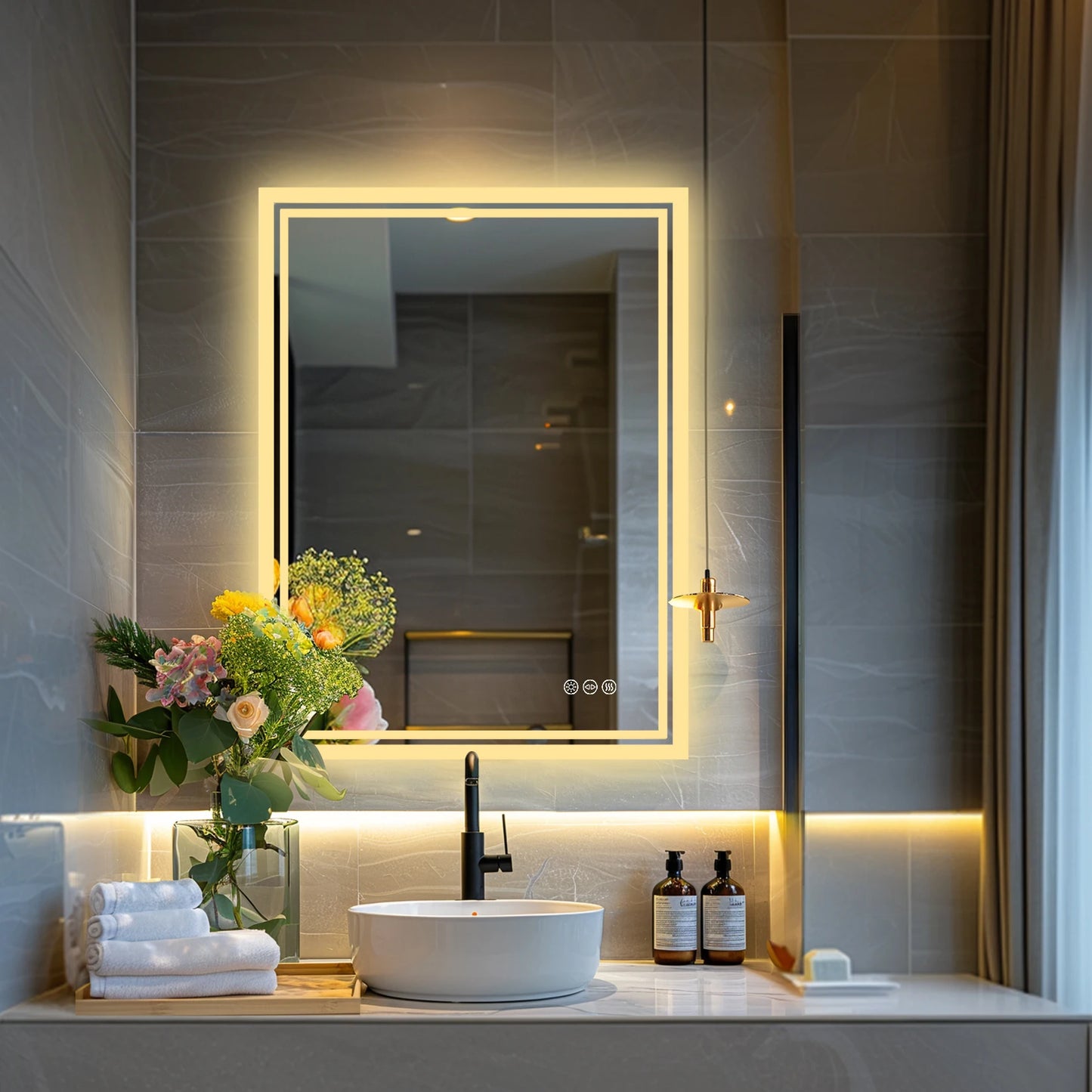 Wisfor LED Backlit Mirror Bathroom Vanity With Anti-Fog, Dimmable, CRI90+