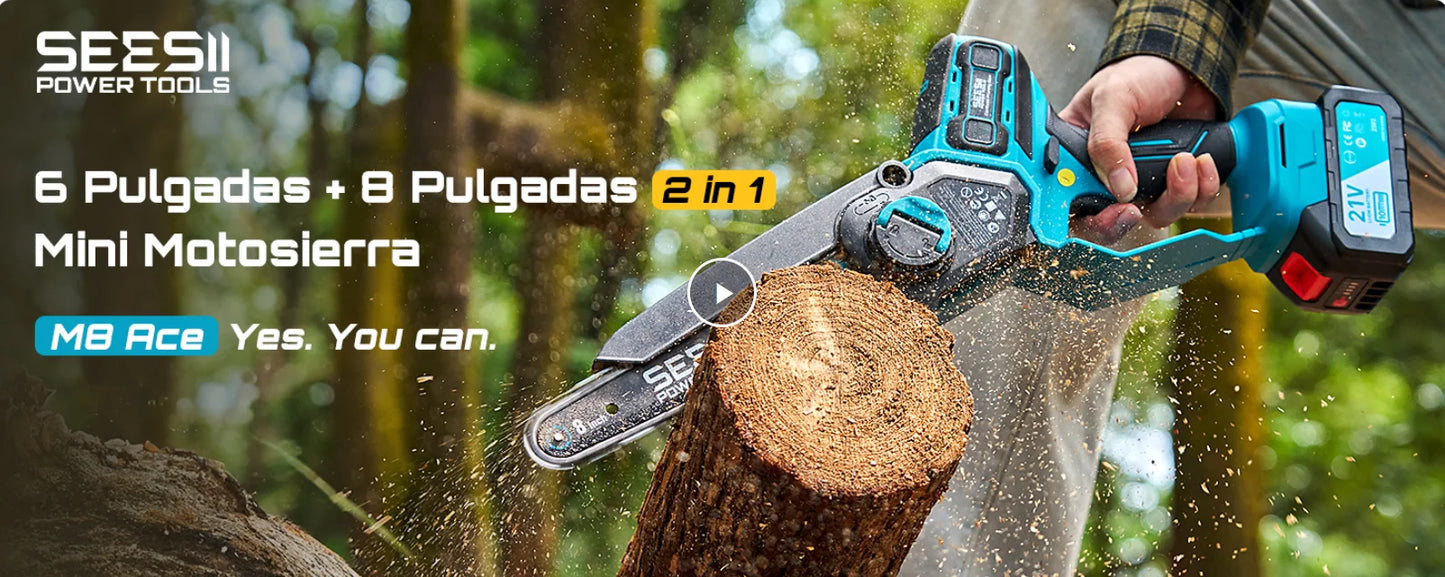 Seesii Brushless Cordless Chainsaw 1000W For Woodworking Pruning