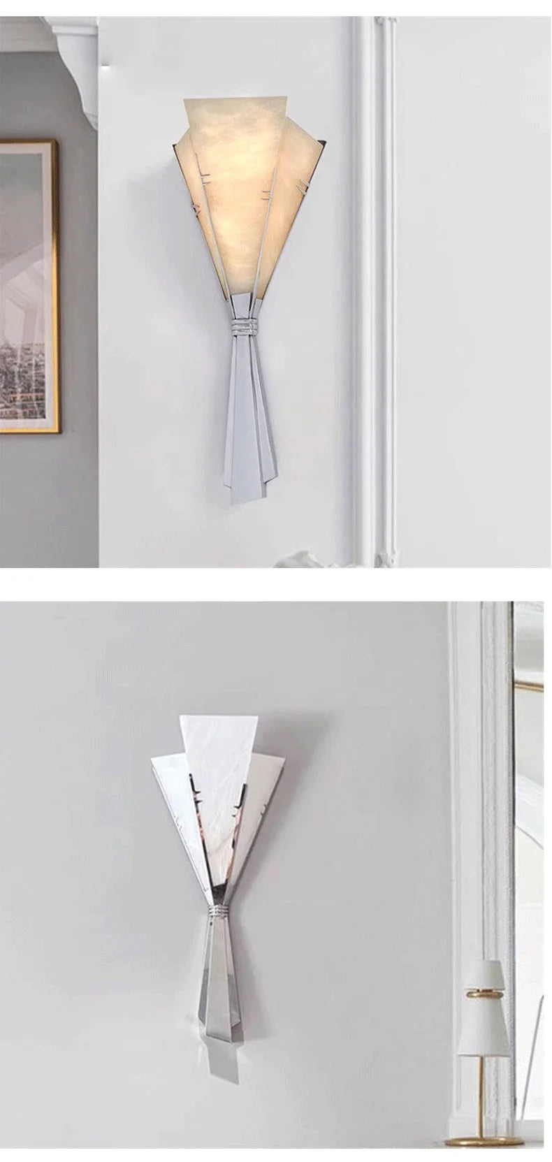 ANCISTER Modern Marble Wall Lamp Flower Sconce Stainless Steel LED
