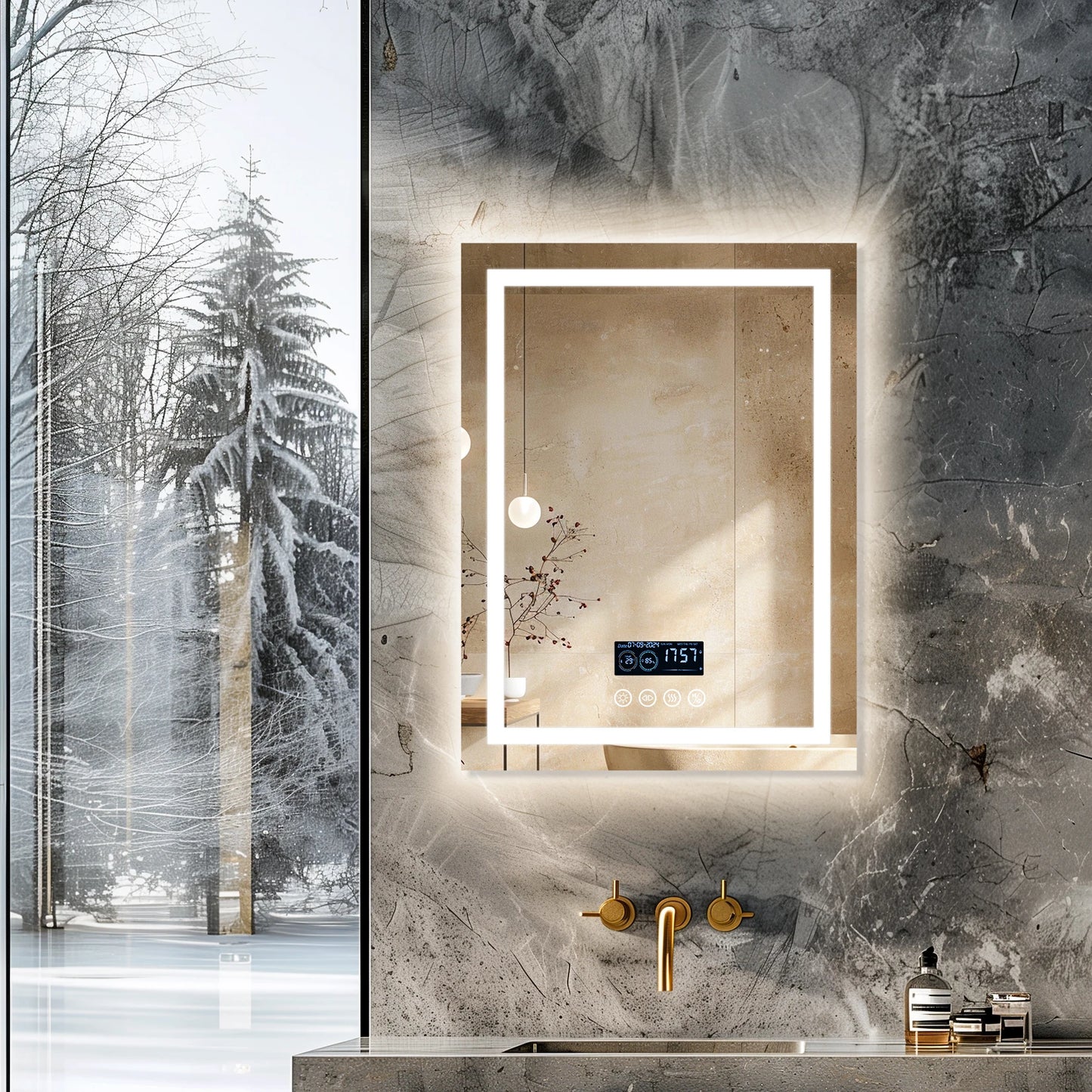 Wisfor LED Bathroom Mirror With Bluetooth Smart Display And Memory