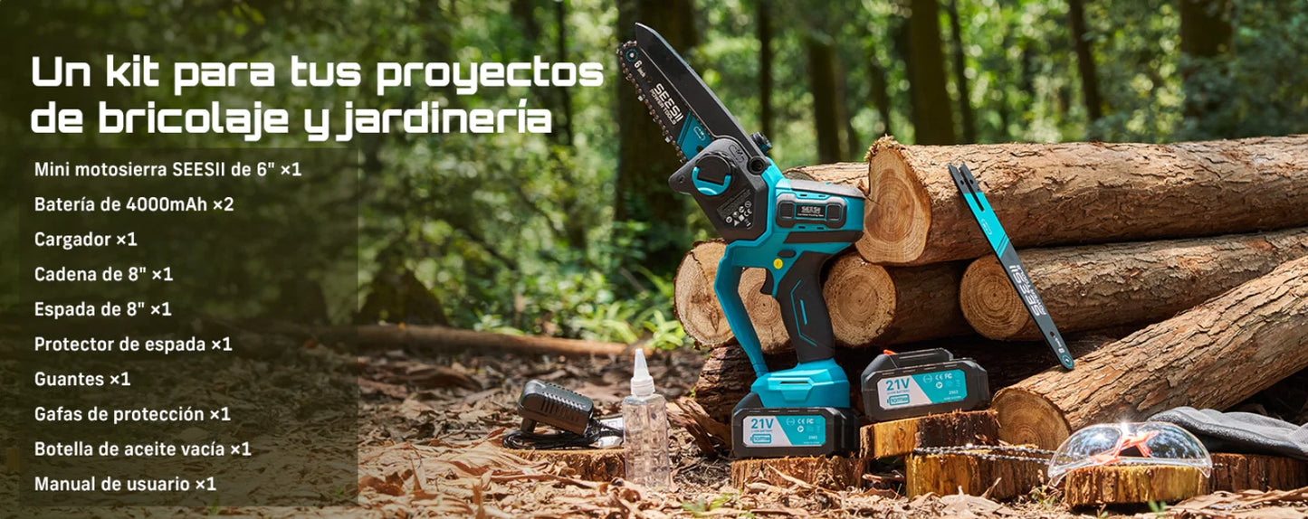 Seesii Brushless Cordless Chainsaw 1000W For Woodworking Pruning