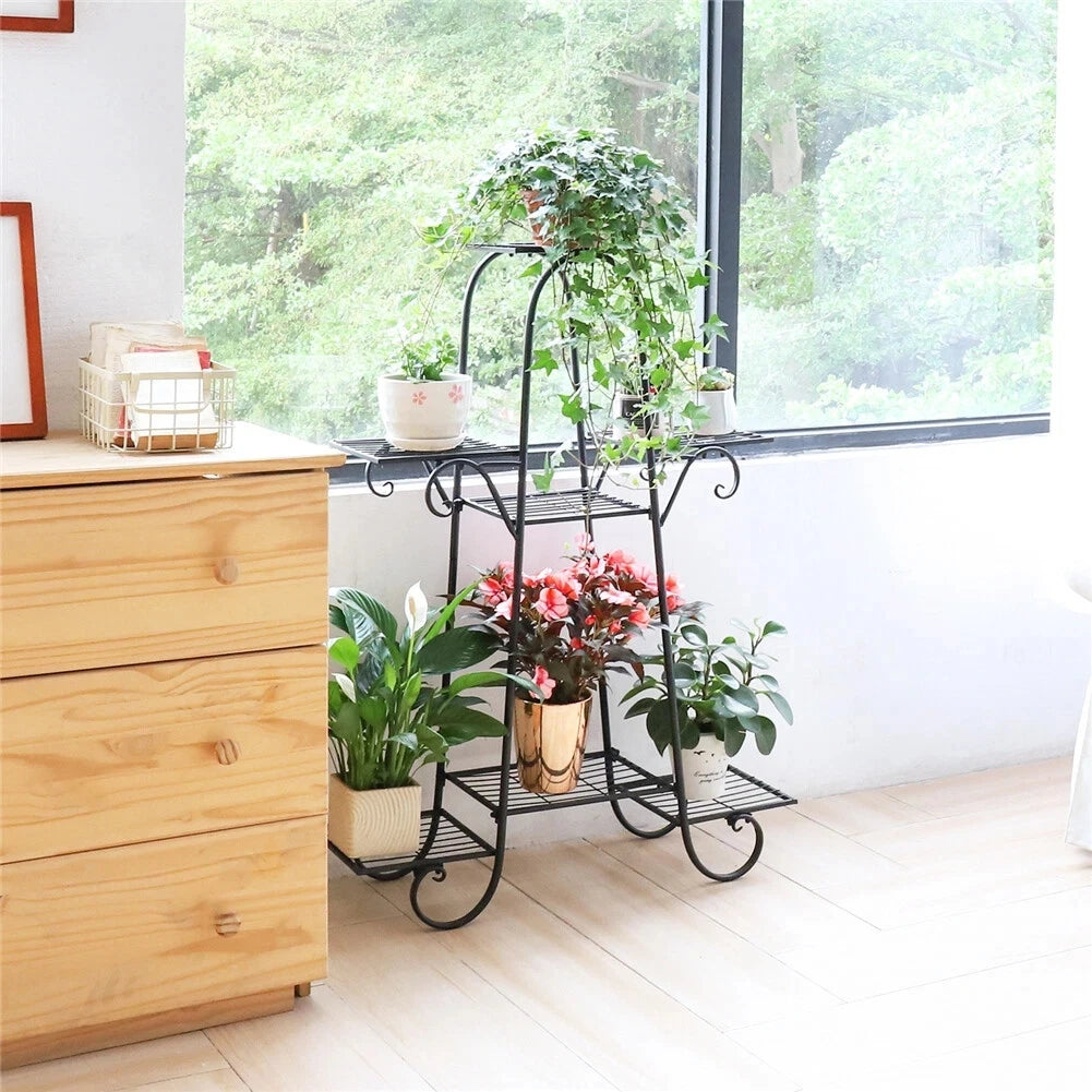 BINGOPAW 7 Tier Metal Plant Stand Indoor Outdoor Display Rack