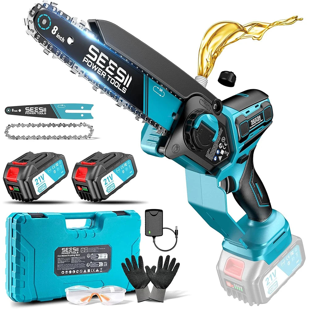 Seesii Brushless Cordless Chainsaw 1000W For Woodworking Pruning
